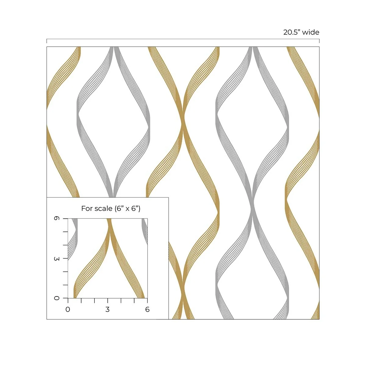 NextWall Ogee Ribbon Peel and Stick Wallpaper