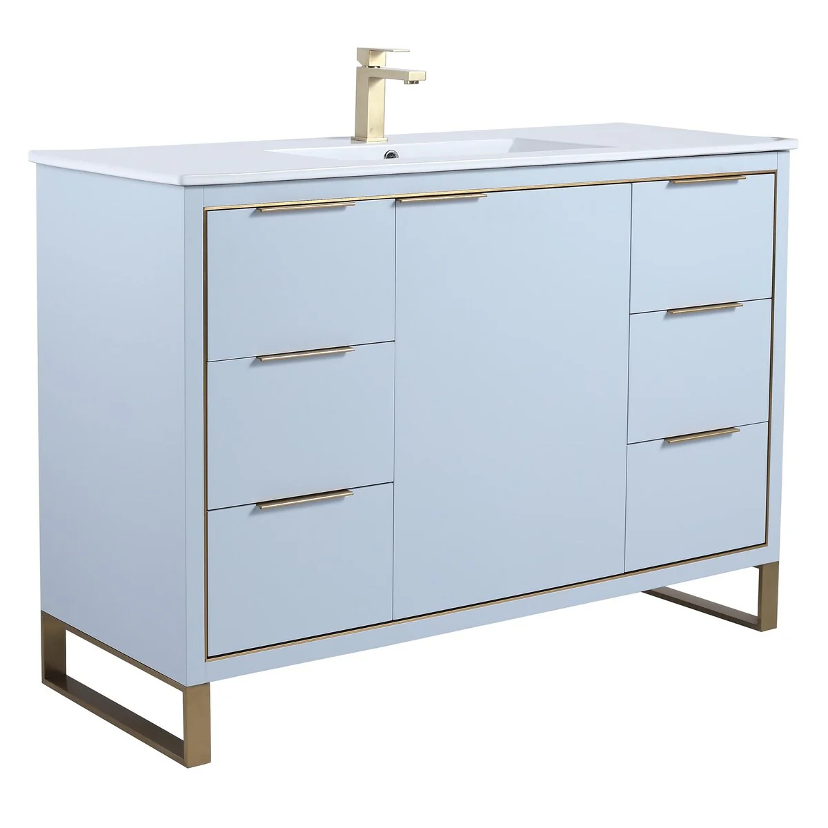 Fine Fixtures Opulence Collection Bathroom Vanity with White Ceramic Sink