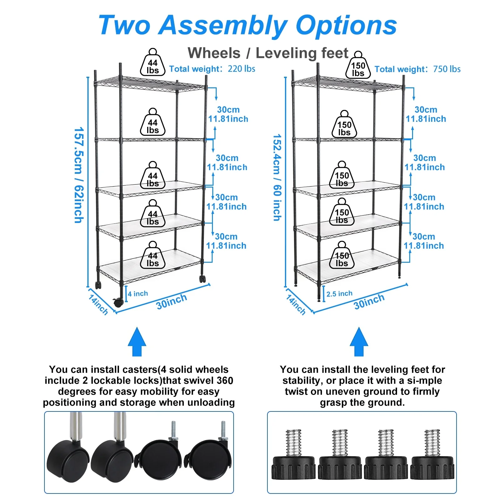 5-Tier Wire Shelving Unit