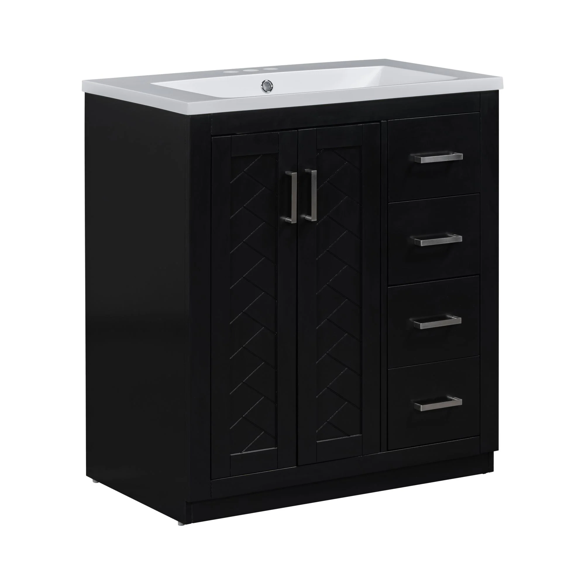 30'' Bathroom Vanity with Storage Cabinet and 3 Drawers