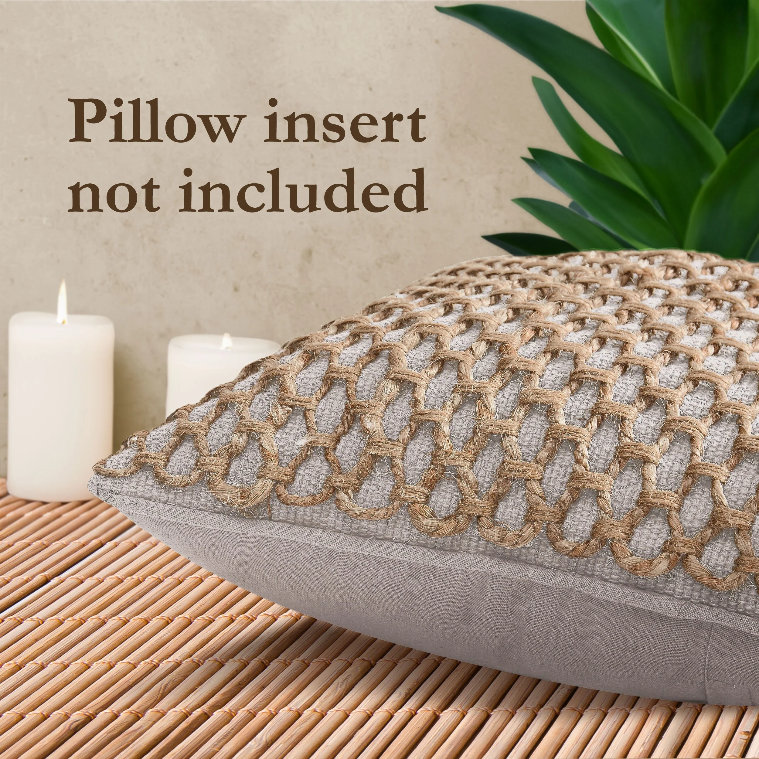 Boho Living Jada Braided Cotton/Jute Throw Pillow Covers