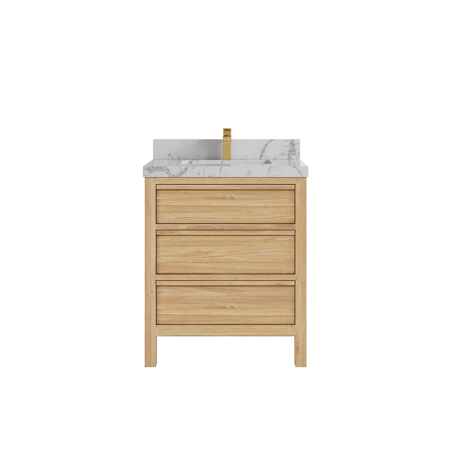 Willow Collections 30 in. W x 22 in. D Elizabeth Solid Teak Wodd Single Sink Bathroom Vanity with Countertop