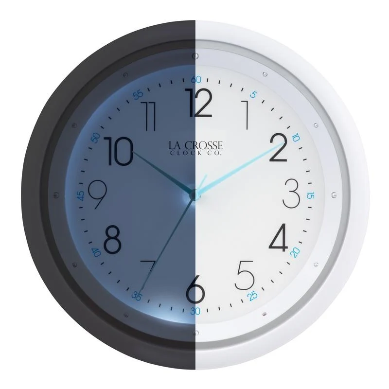La Crosse Clock 10 Inch Night Vision Quartz Wall Clock
