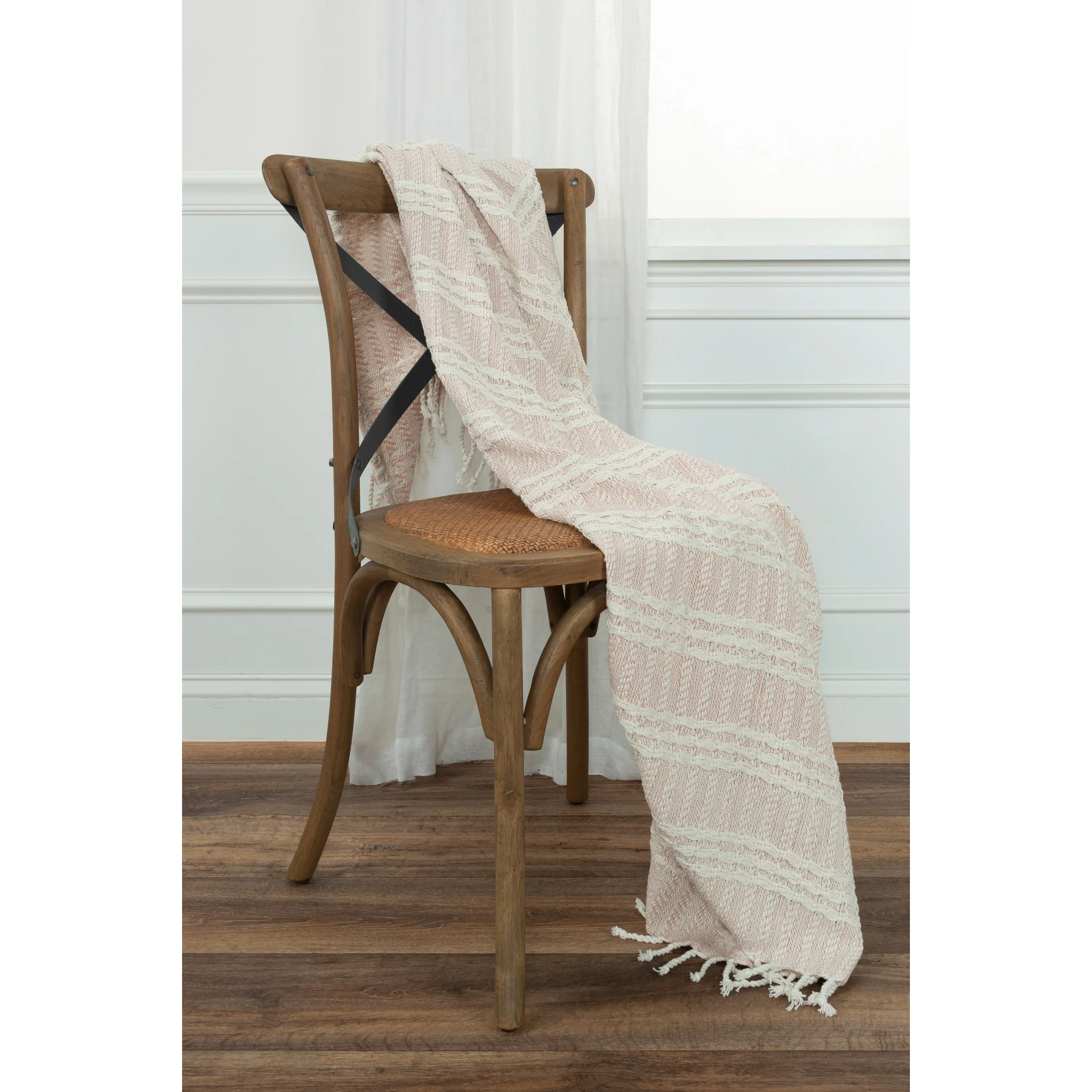 Rizzy Home Hand-made Modern Striped Throw Blanket