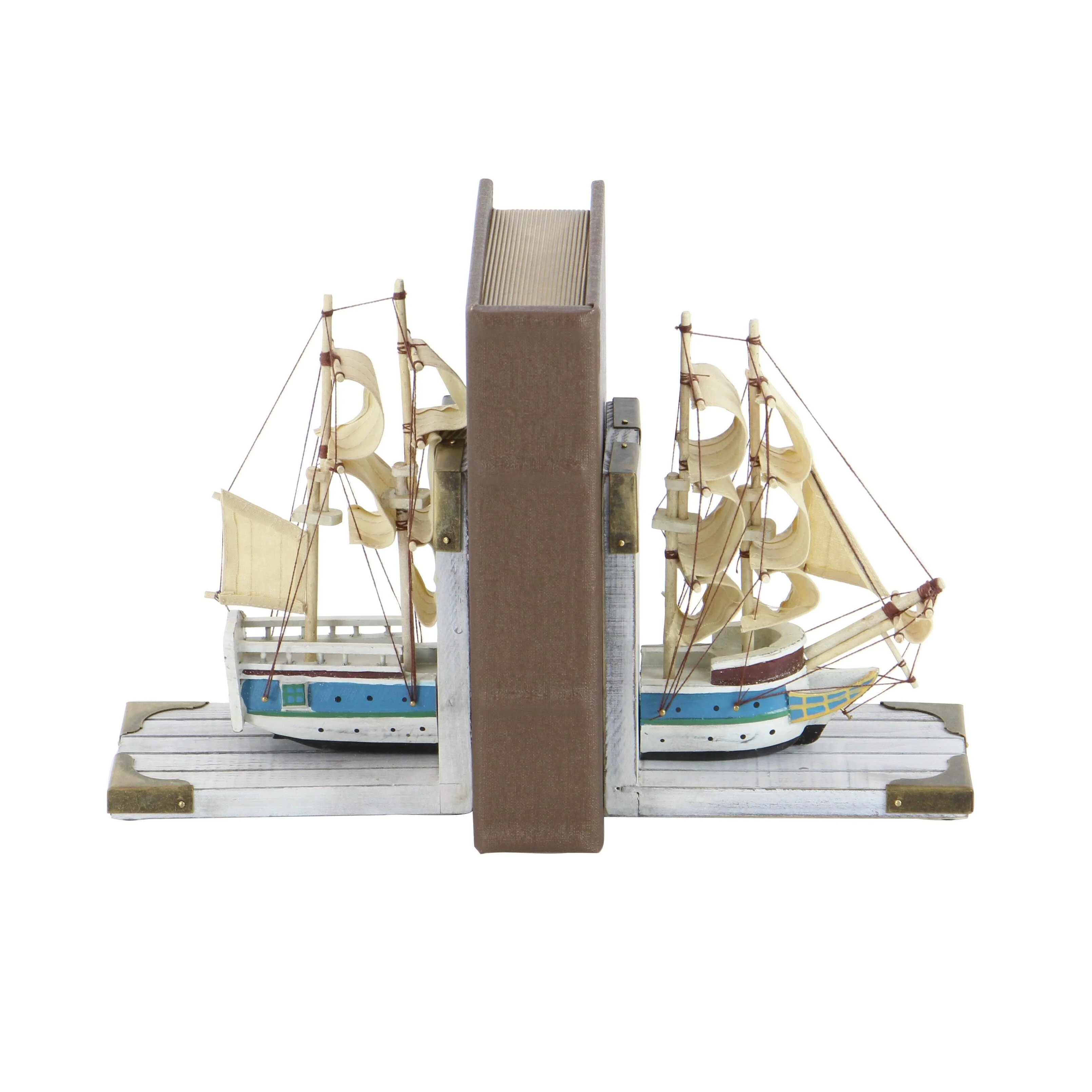 White Pine Coastal Bookends Boats and ships (Set of 2)