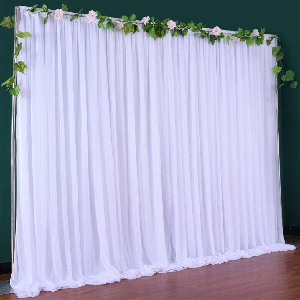 20 x10ft Wedding White Large Backdrop Curtain Smooth Ice Silk Stage Background Curtain