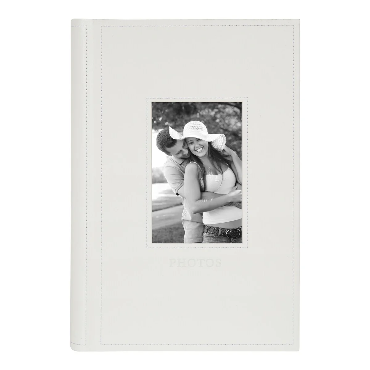 DesignOvation Debossed Black Faux Leather Photo Album (Pack of 4)