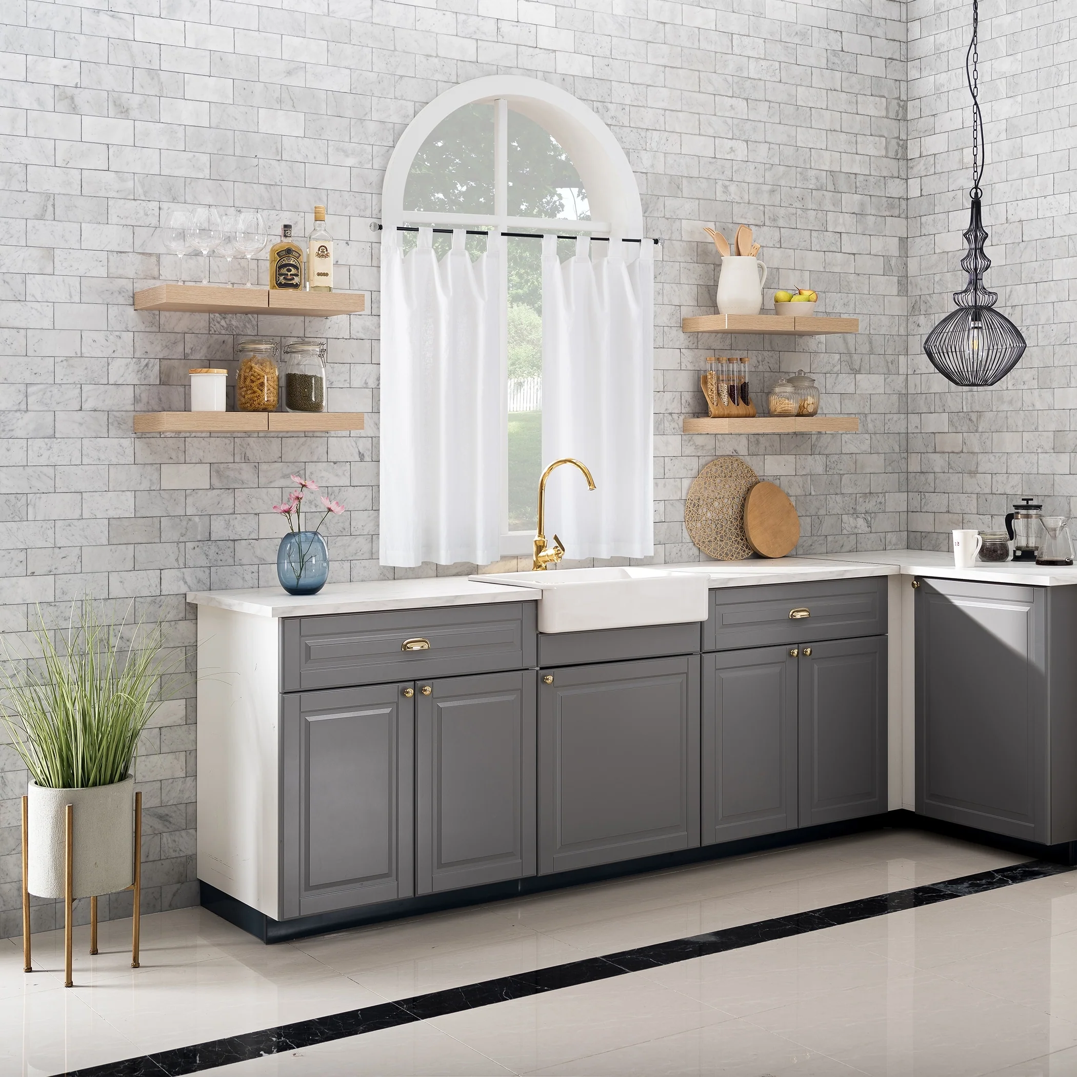 Archaeo Linen Cotton Blend Cafe Curtain Pair - 52