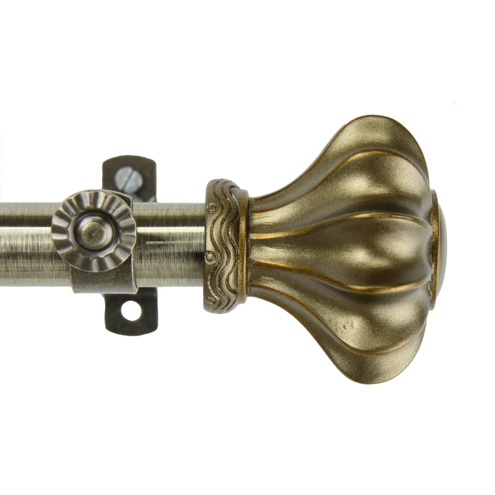 InStyleDesign Amor Adjustable Antique Brass Curtain Rod Set