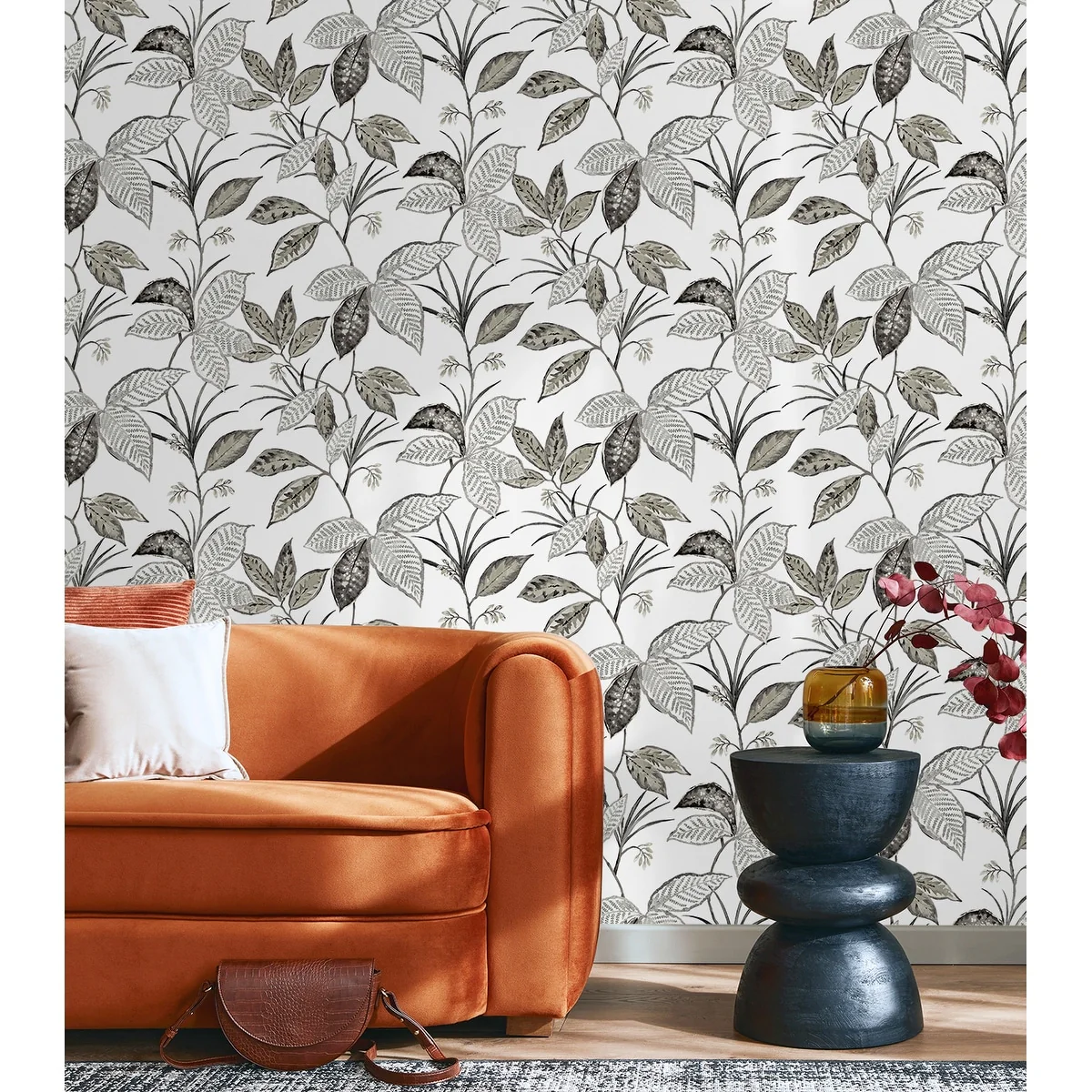 NextWall Boho Leaf Trail Peel and Stick Wallpaper