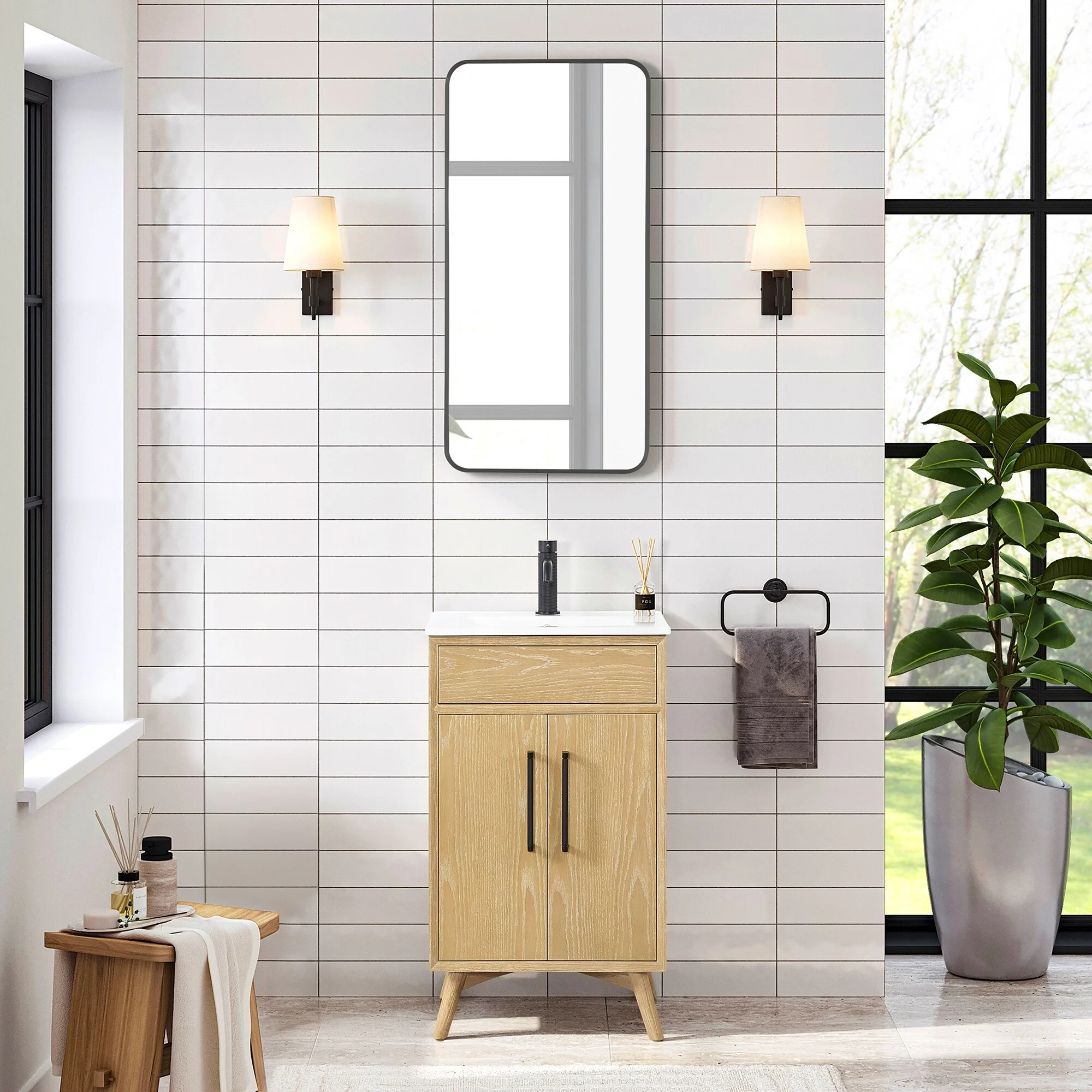 Delhi Bath Vanity with White Ceramic Basin Top without Mirror