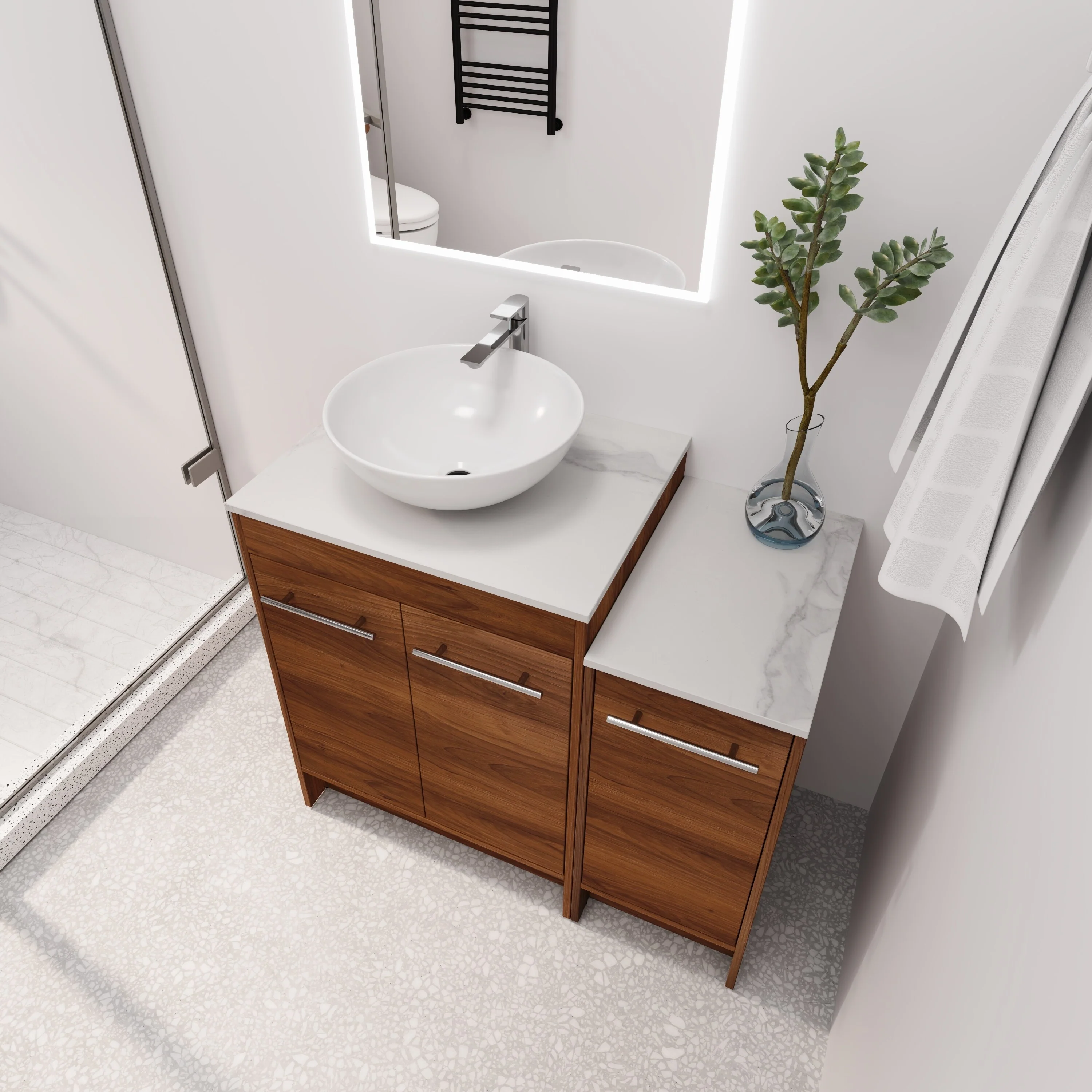 BNK 24/36/48/60 Inch Bathroom Vanity with Sink, Freestanding Bathroom Vanity with Soft Close Doors and Adjustable Shelf