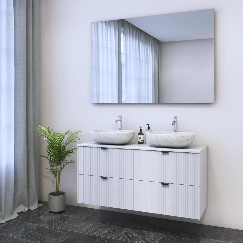 Nicole 4S 120 Double Sink Floating Bathroom Vanity (48