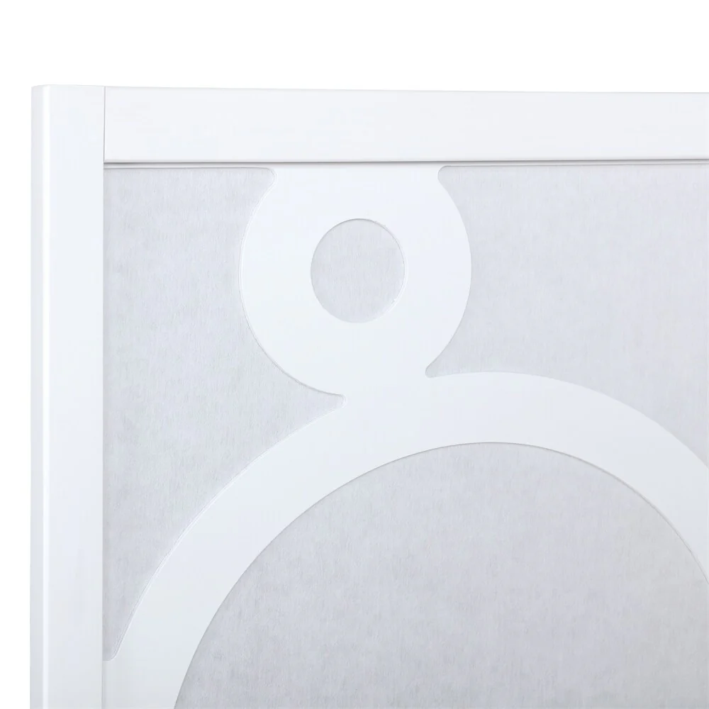 4-Panel Wood Room Divider with Circle Pattern