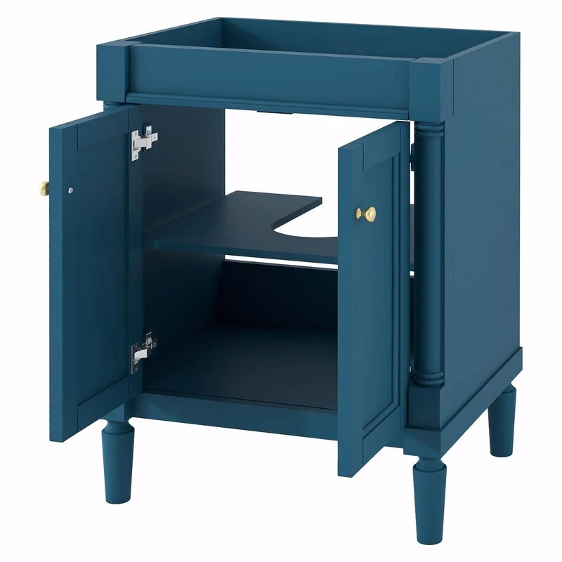 24'' Bathroom Vanity with Top Sink: Modern 2-Tier Storage Cabinet, Single Sink, Large Shelves
