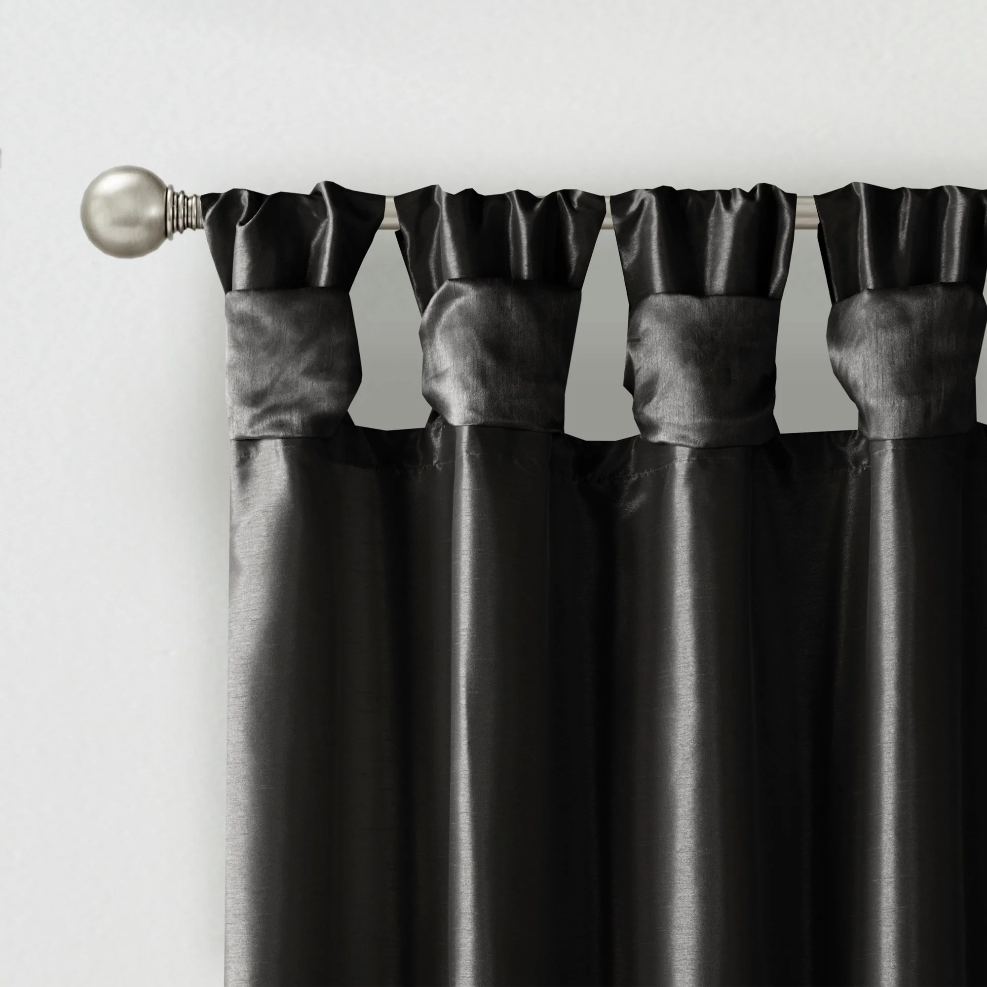 Twist Tab Total Blackout Window Curtain Panel Black 50x95