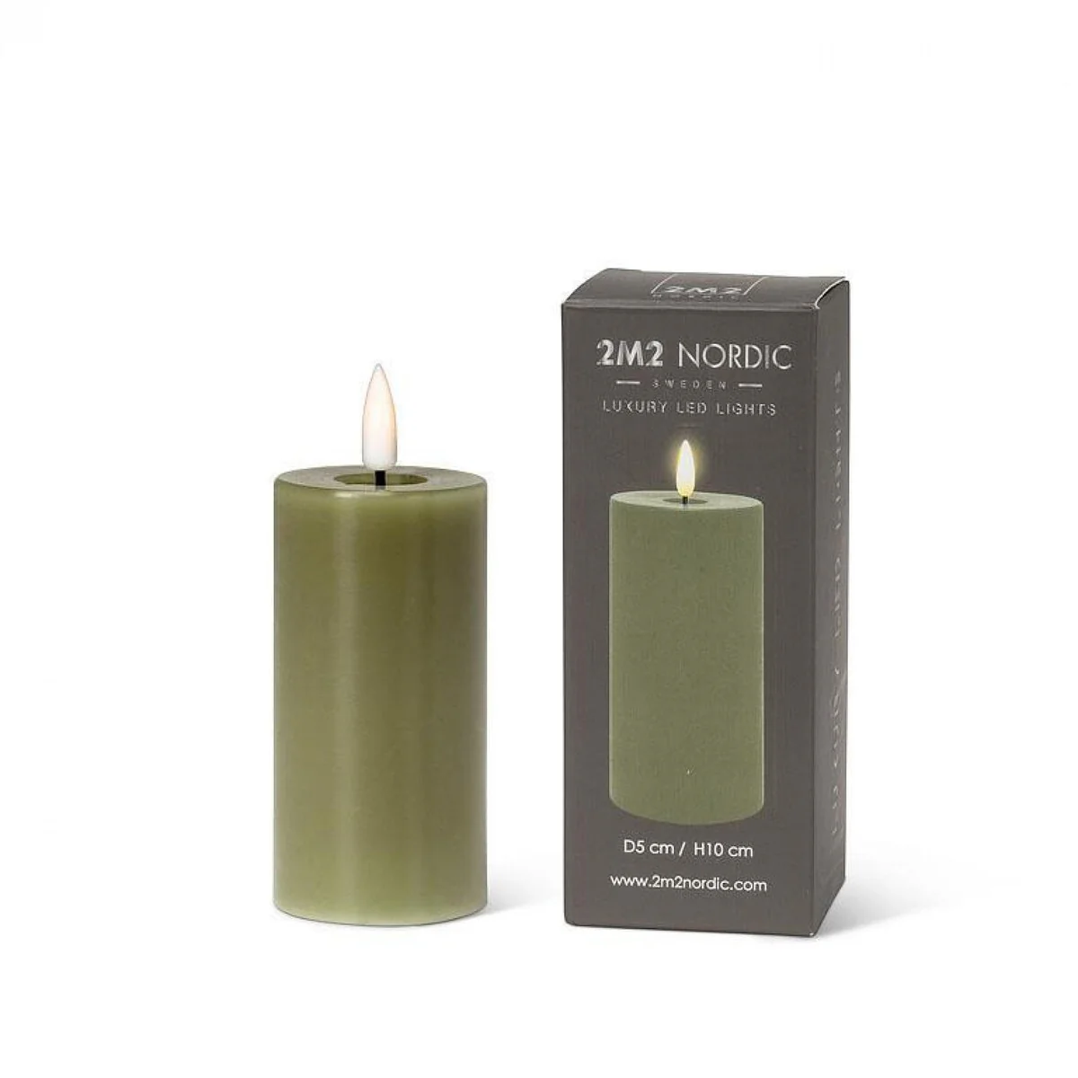 Green Flameless Led Pillar Candle