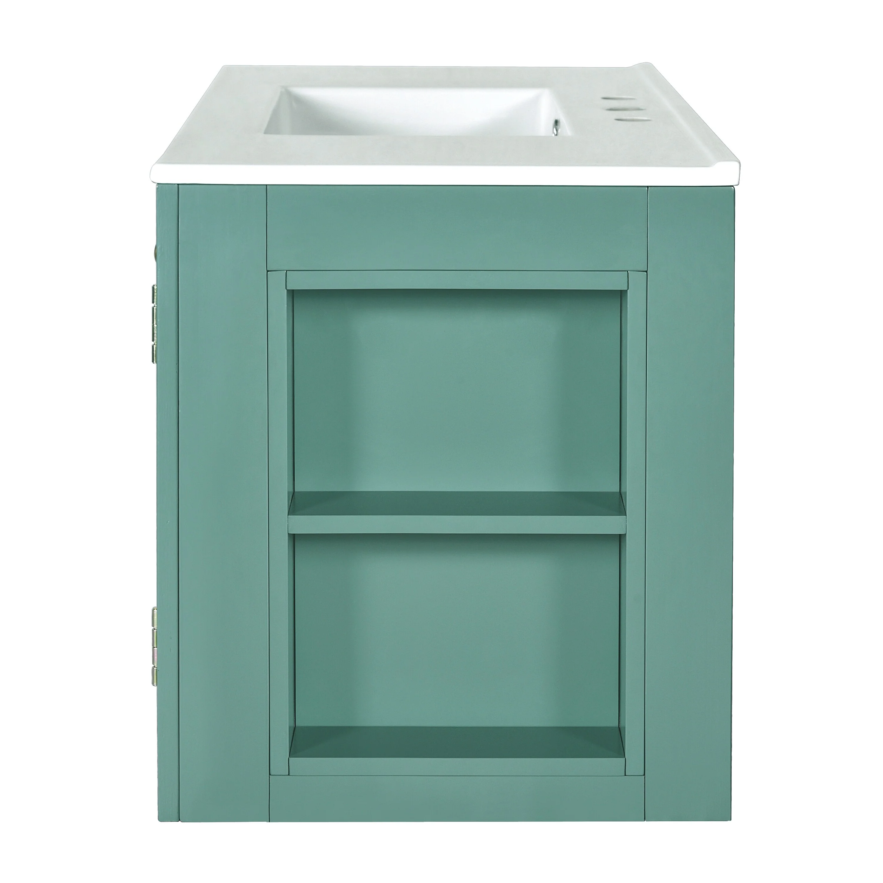 GDFStudio 36'' Wall Mounted Bathroom Vanity with Ceramic Sink, Floating Bathroom Storage Cabinet with 3 Drawers