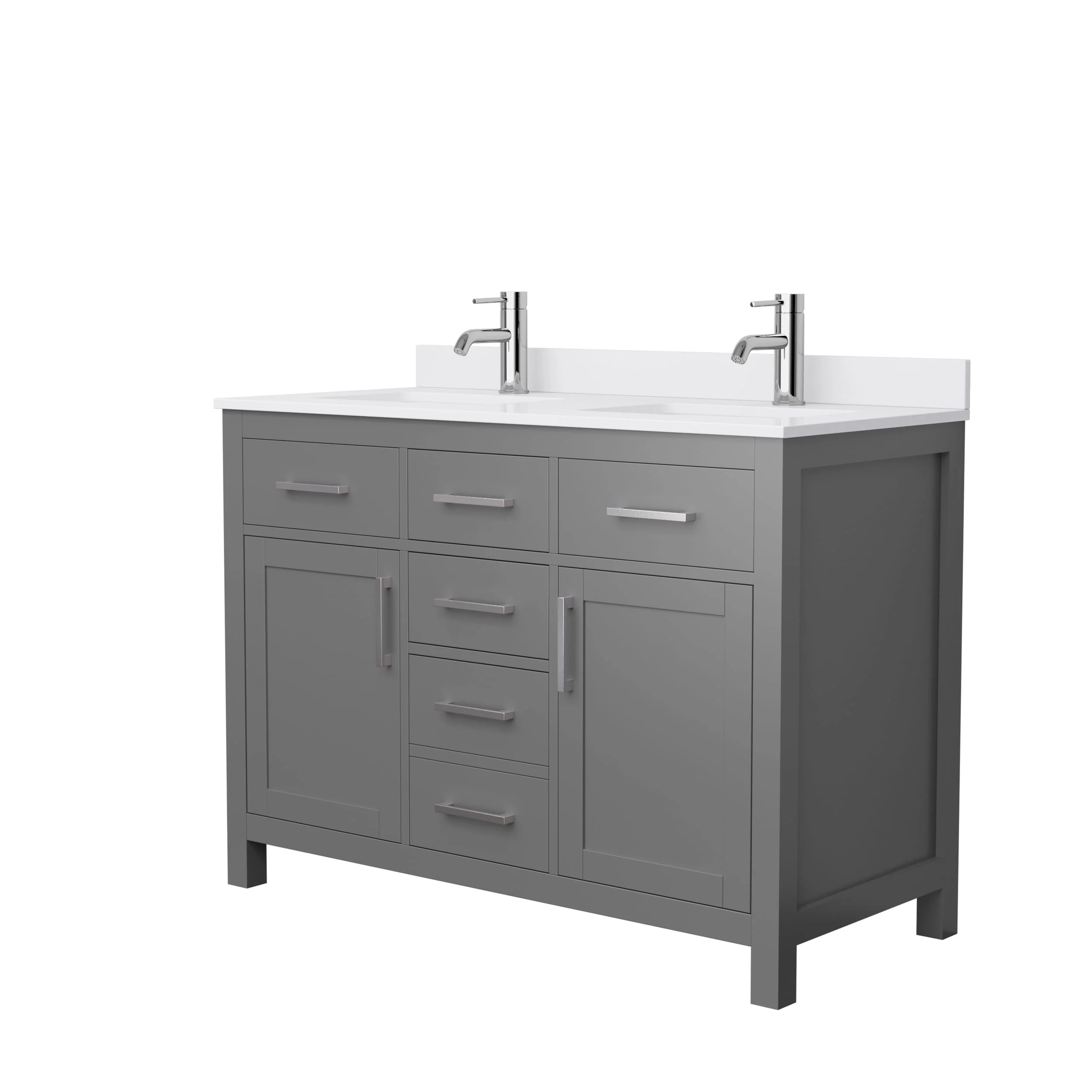 Beckett 48 Inch Double Vanity, Cultured Marble Top
