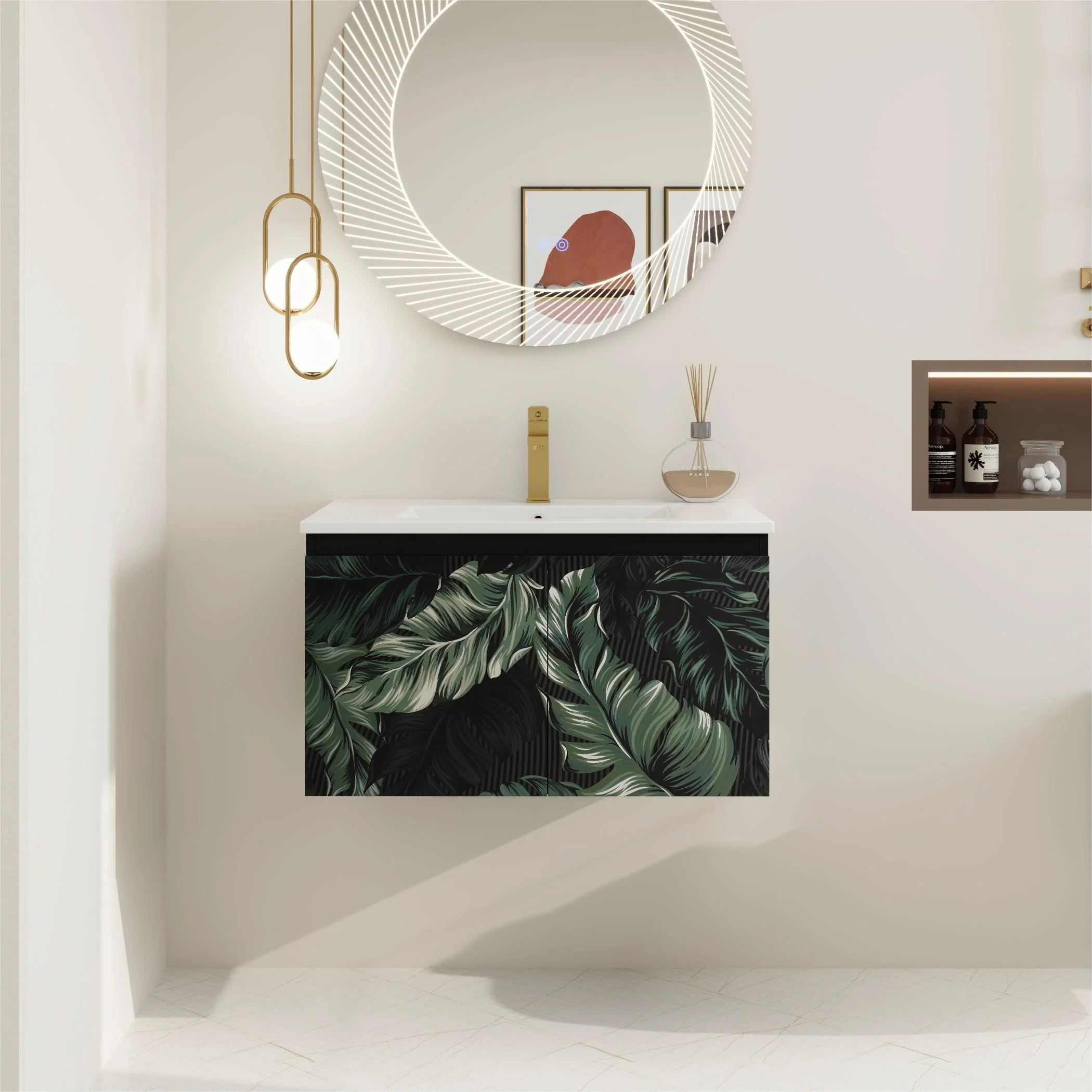 BNK 24/30/48 Inch Double Sink Bathroom Vanity with Soft Close Door