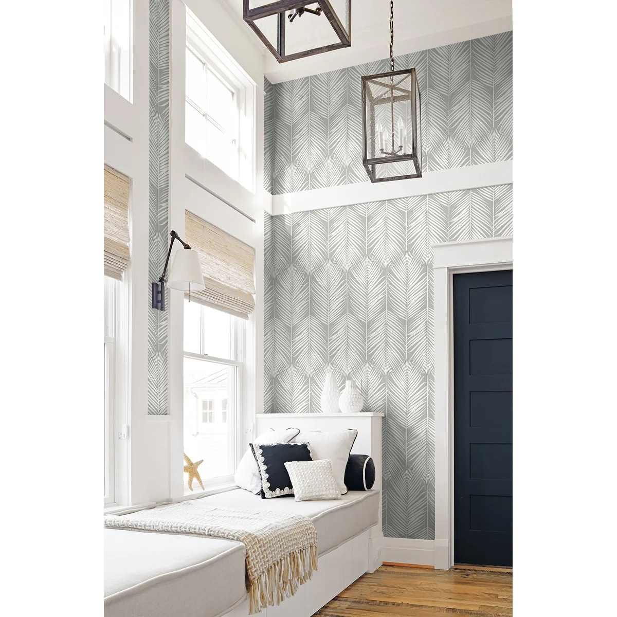 NextWall Palm Silhouette Peel and Stick Wallpaper