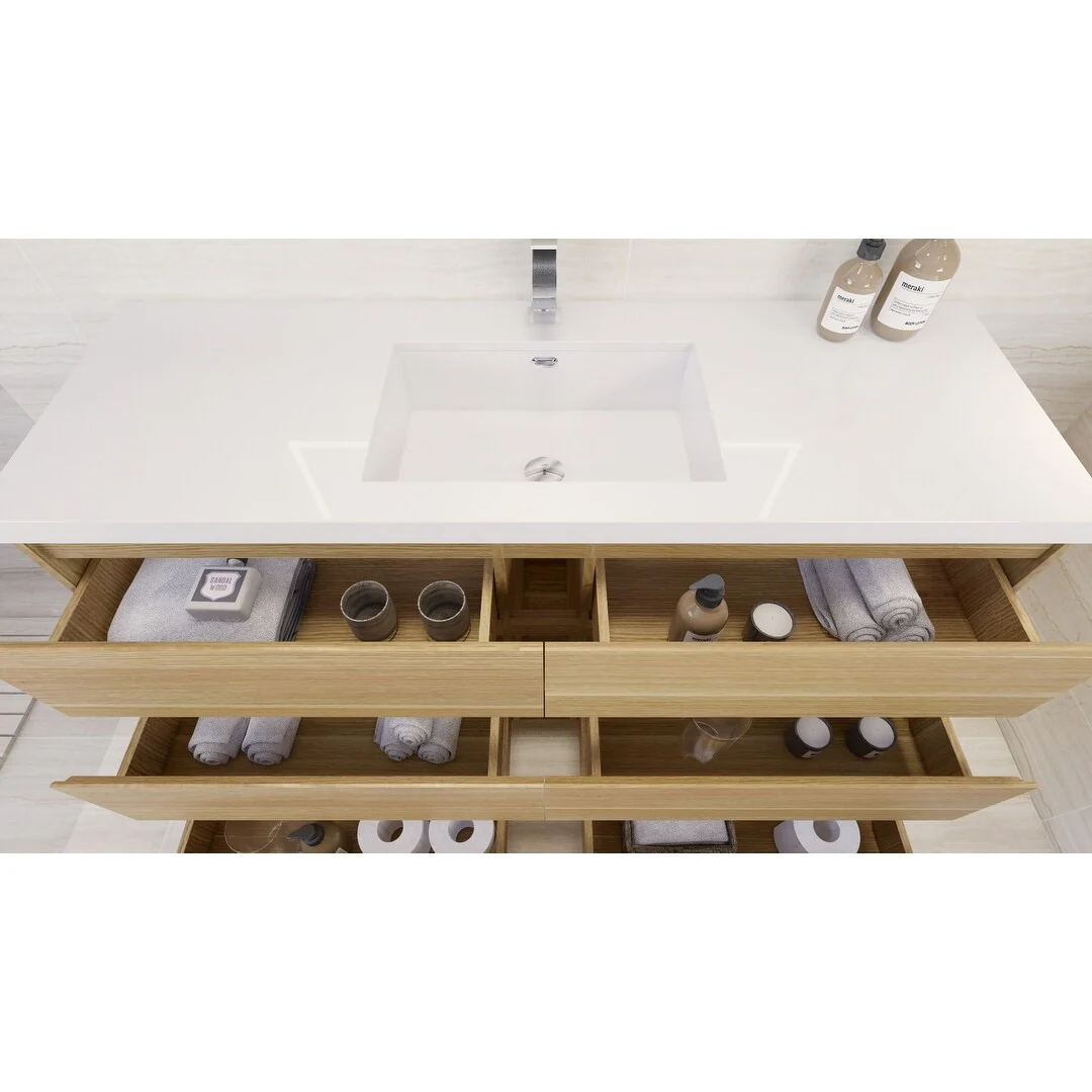 Aron 60'' Freestanding Vanity with Single Reinforced Acrylic Sink