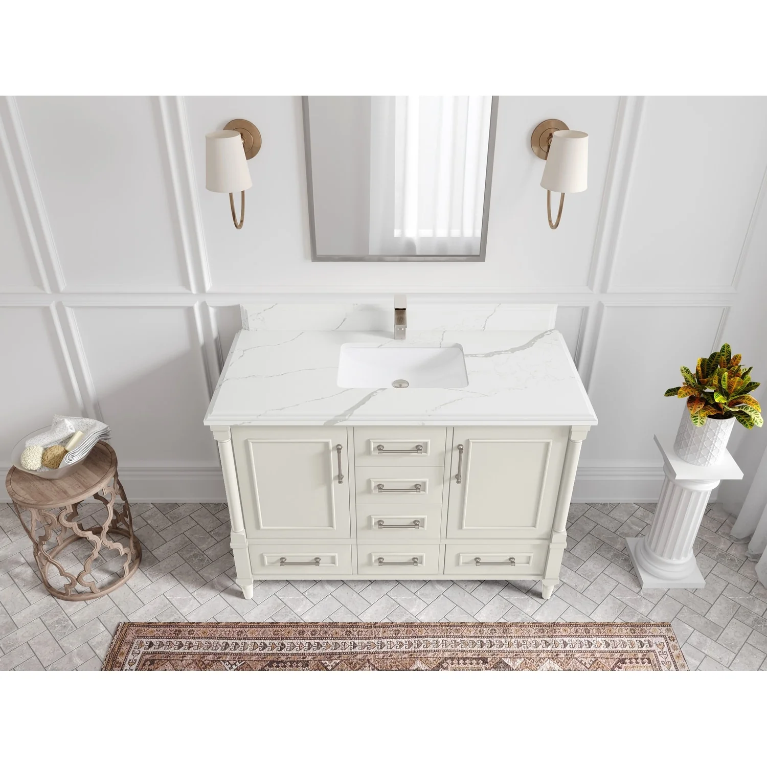 Willow Collections 48 in. W x 22 in. D Aberdeen Single Bowl Sink Bathroom Vanity with Countertop