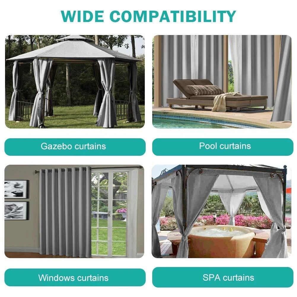 Pro Space Insulated Thermal Blackout Window Curtain Waterproof Grommet Top Curtain Privacy Drape Grey (1 Panel)