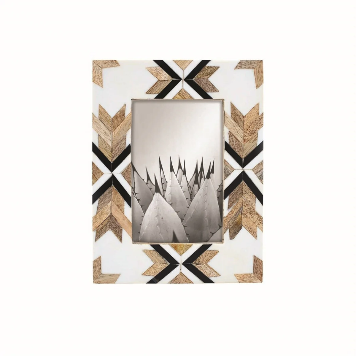 Foreside Home & Garden 4 x 6 inch Tribal Pattern Decorative Wood Picture Frame