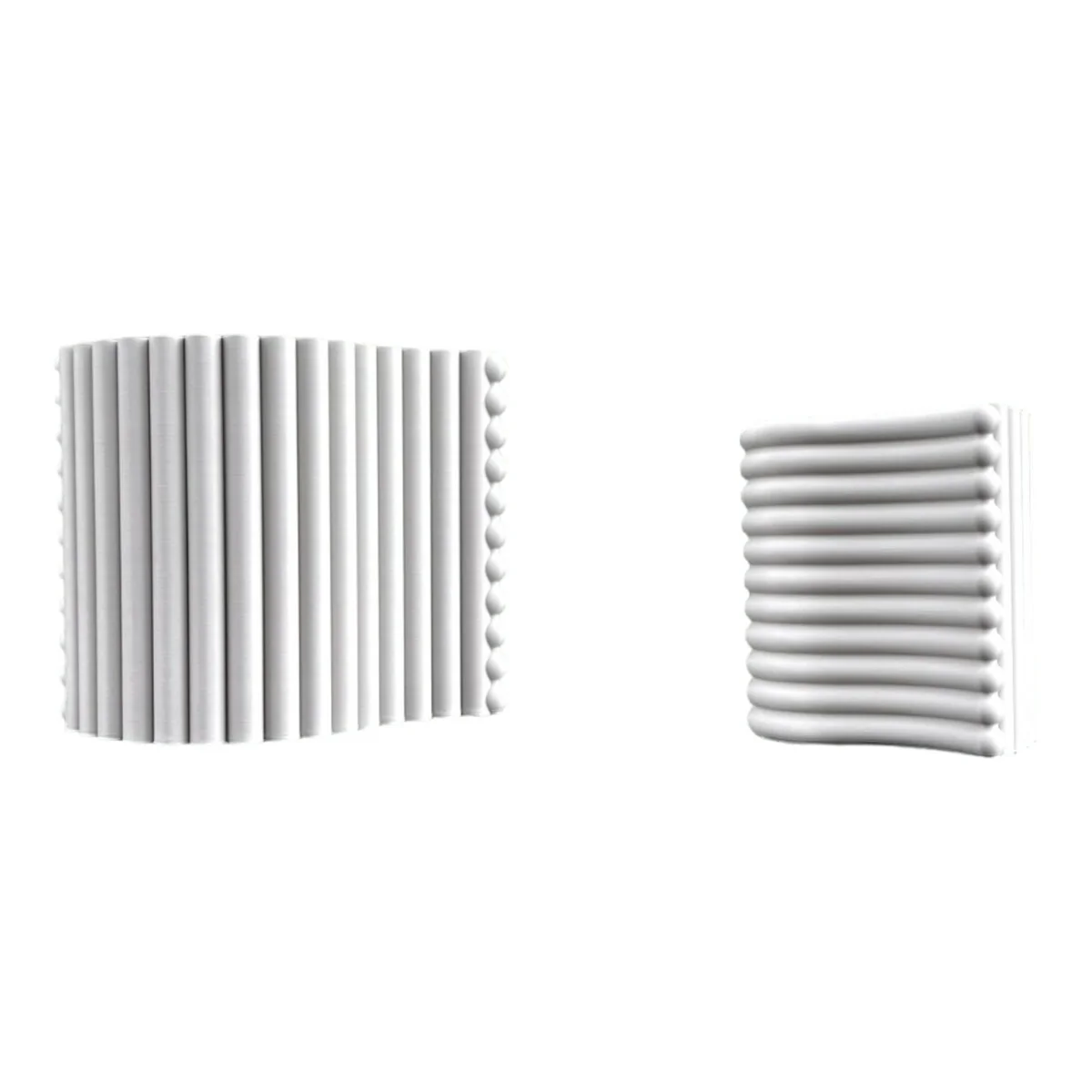 happimess Arlo Modern Bohemian Indoor Tambour Curve Eco-Friendly 3D Printed Planters with Drainage, (Set of 2)