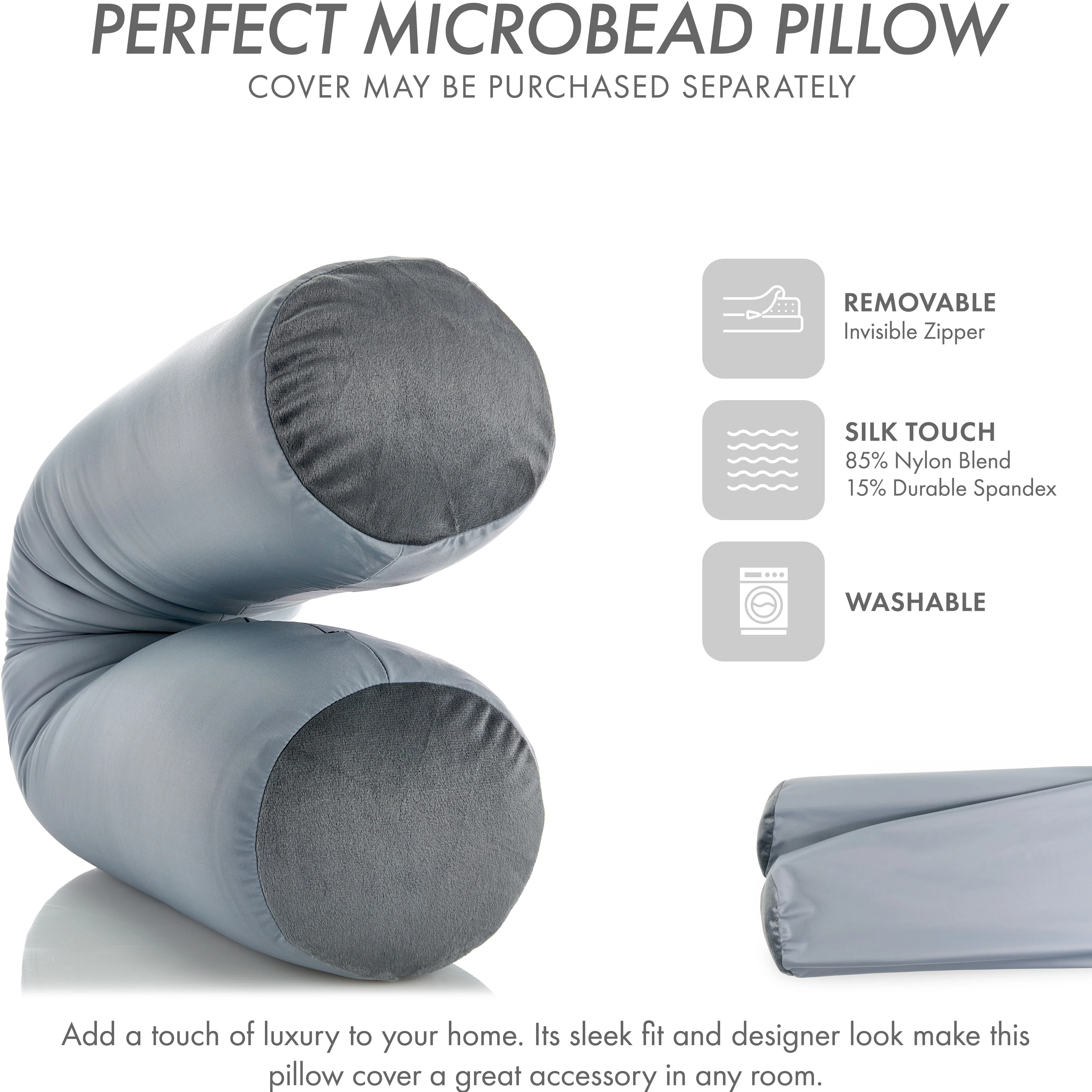 Straight Body Pillow, Premium Microbead,Side Sleeping / Pregnant Women