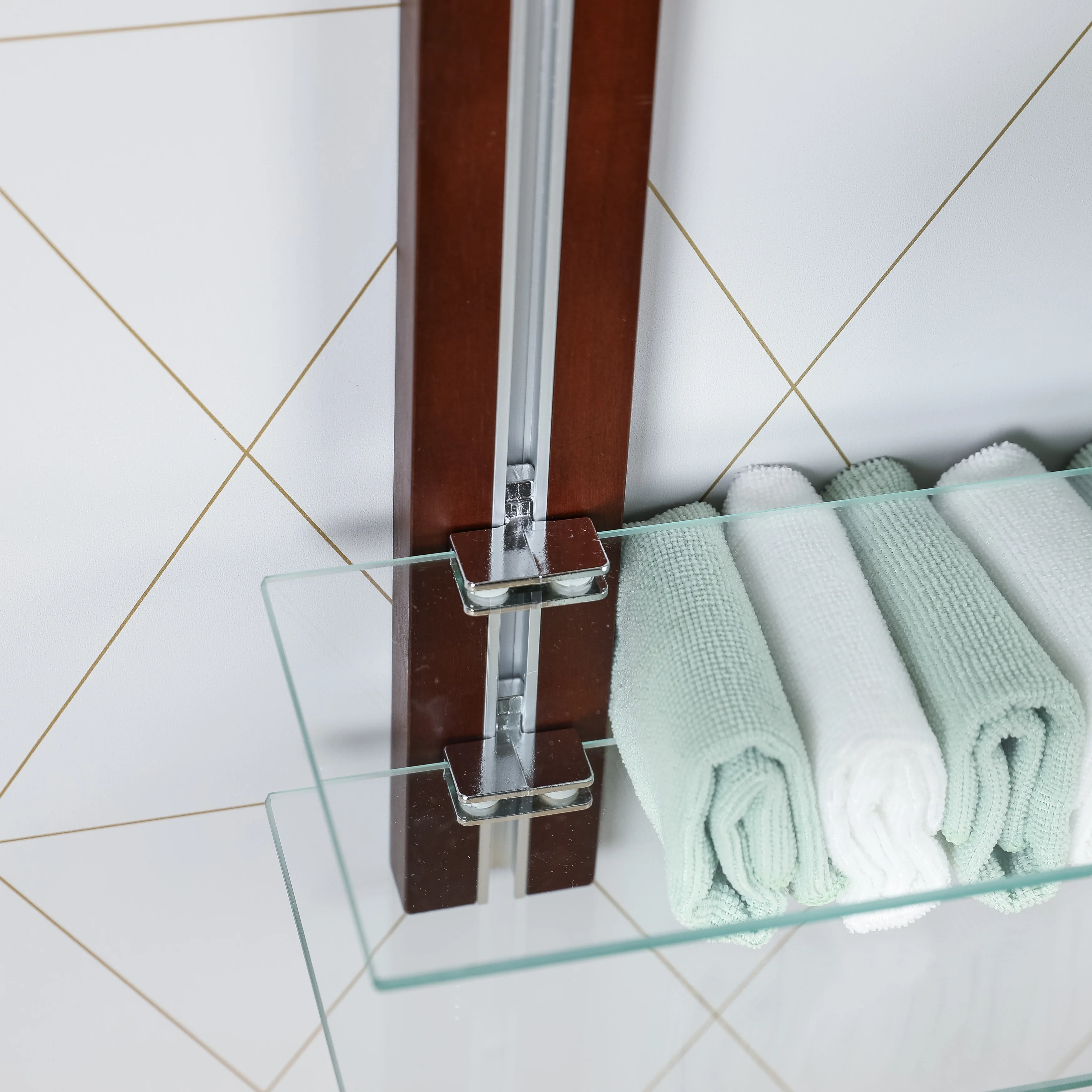 Old Bavaria Three Tier Adjustable Shelves on Wooden Bars