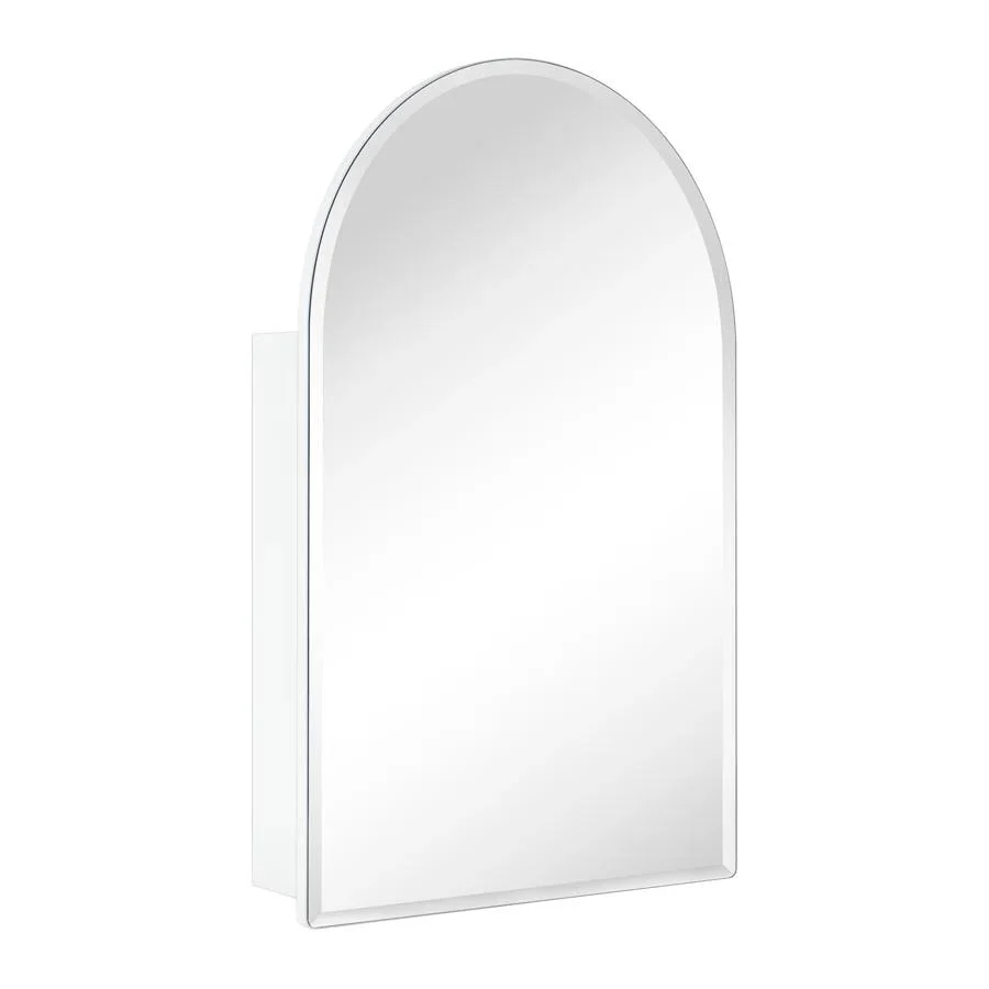 TEHOME Surface and Recessed Mount Frameless Arched Bathroom Medicine Cabinet with Mirror