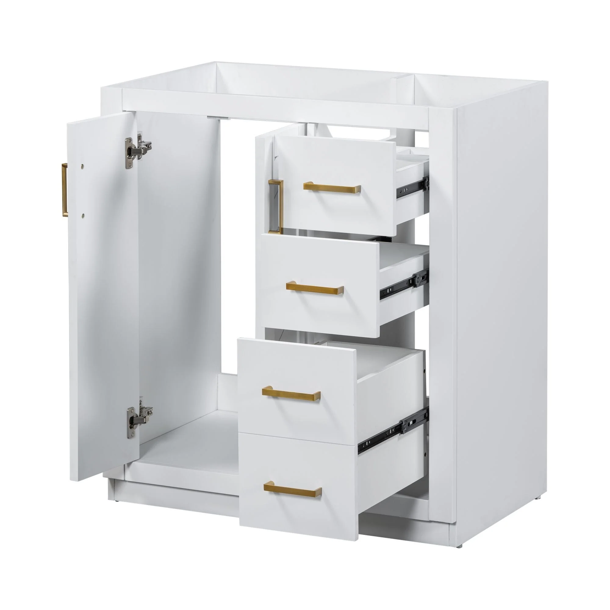 Solid Wood Frame Bathroom Storage Cabinet Sink