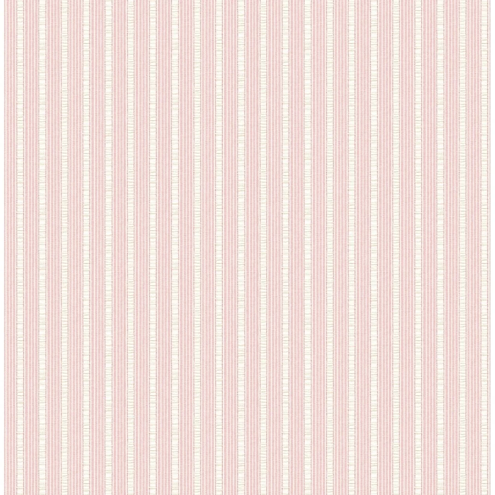 Metallic Fabric Stripe Wallpaper, 32.81 feet long X 20.5 inchs Wide, Metallic Pink & Pearl