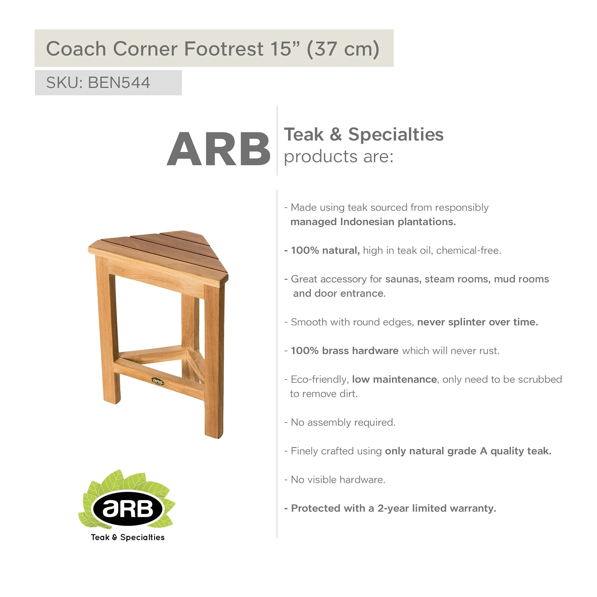 Teak Corner Footrest Coach 15