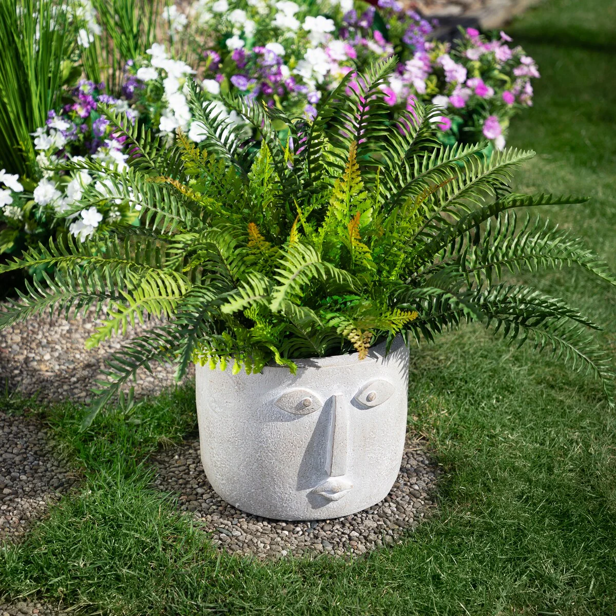 Small Face Ceramic Outdoor Garden Planter - 8.5