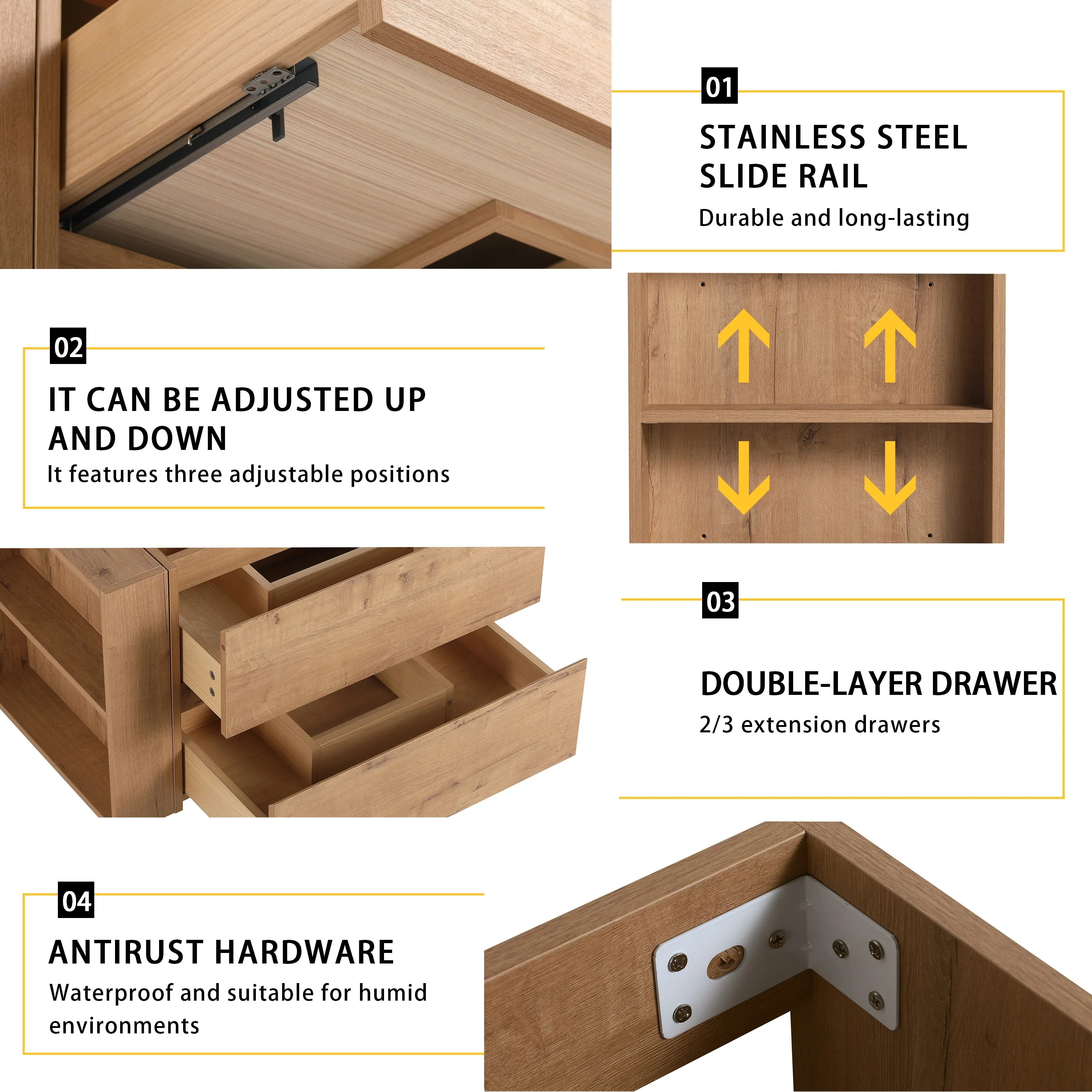 Beingnext 30''/36'' Single Sink Floating Bathroom Vanity with Soft Close Drawer and Adjustable Shelf