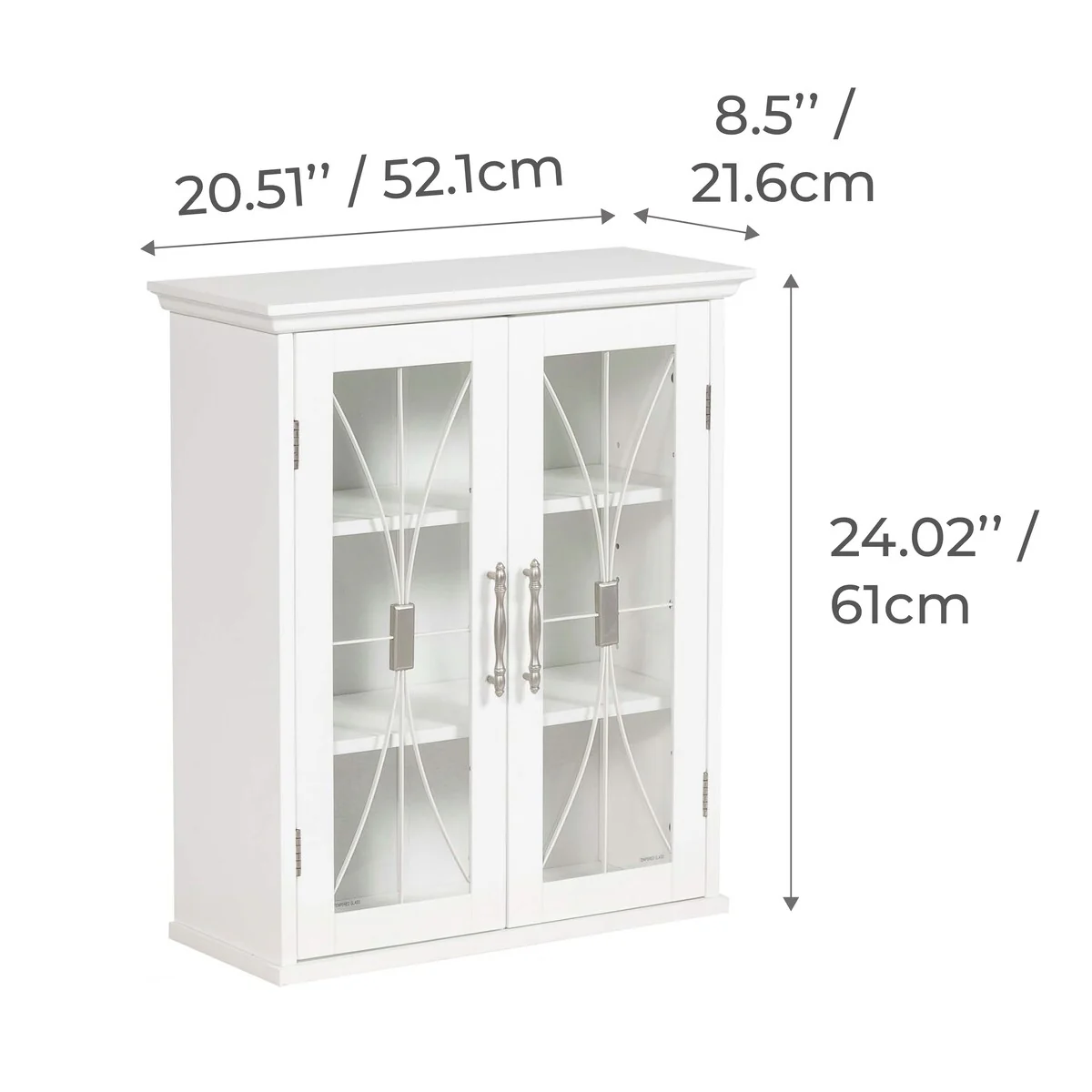 Teamson Home Delaney Removable Two-Door Wall Cabinet
