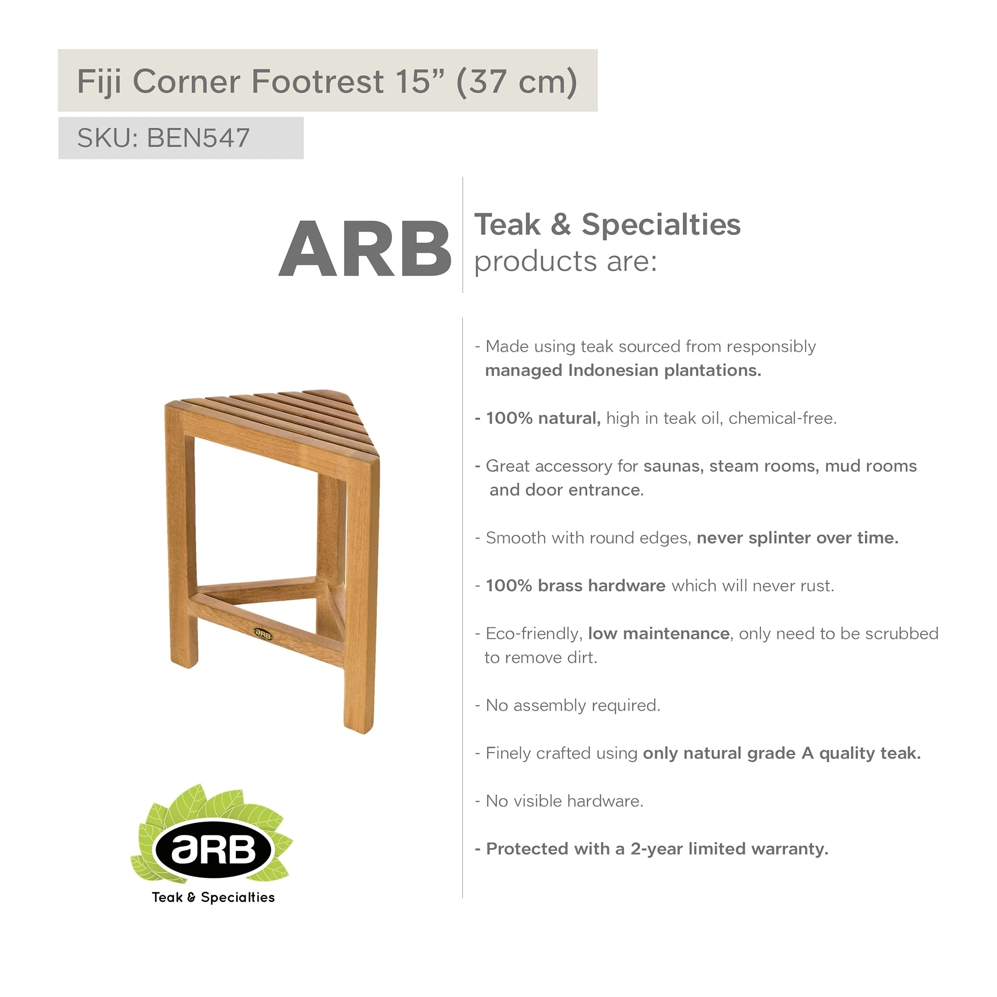 Teak Corner Footrest Fiji 15