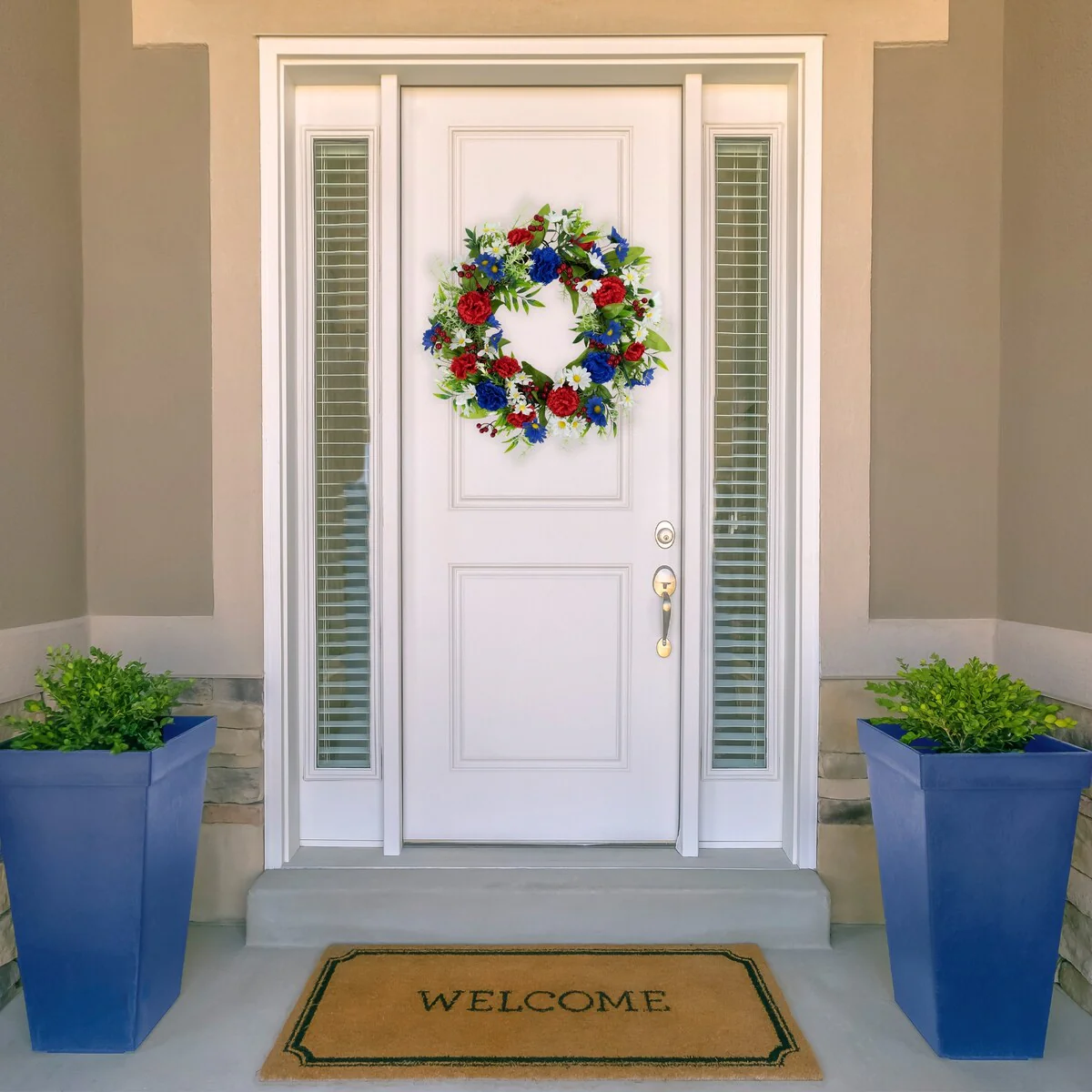 Mixed Floral Americana Wreath - 21