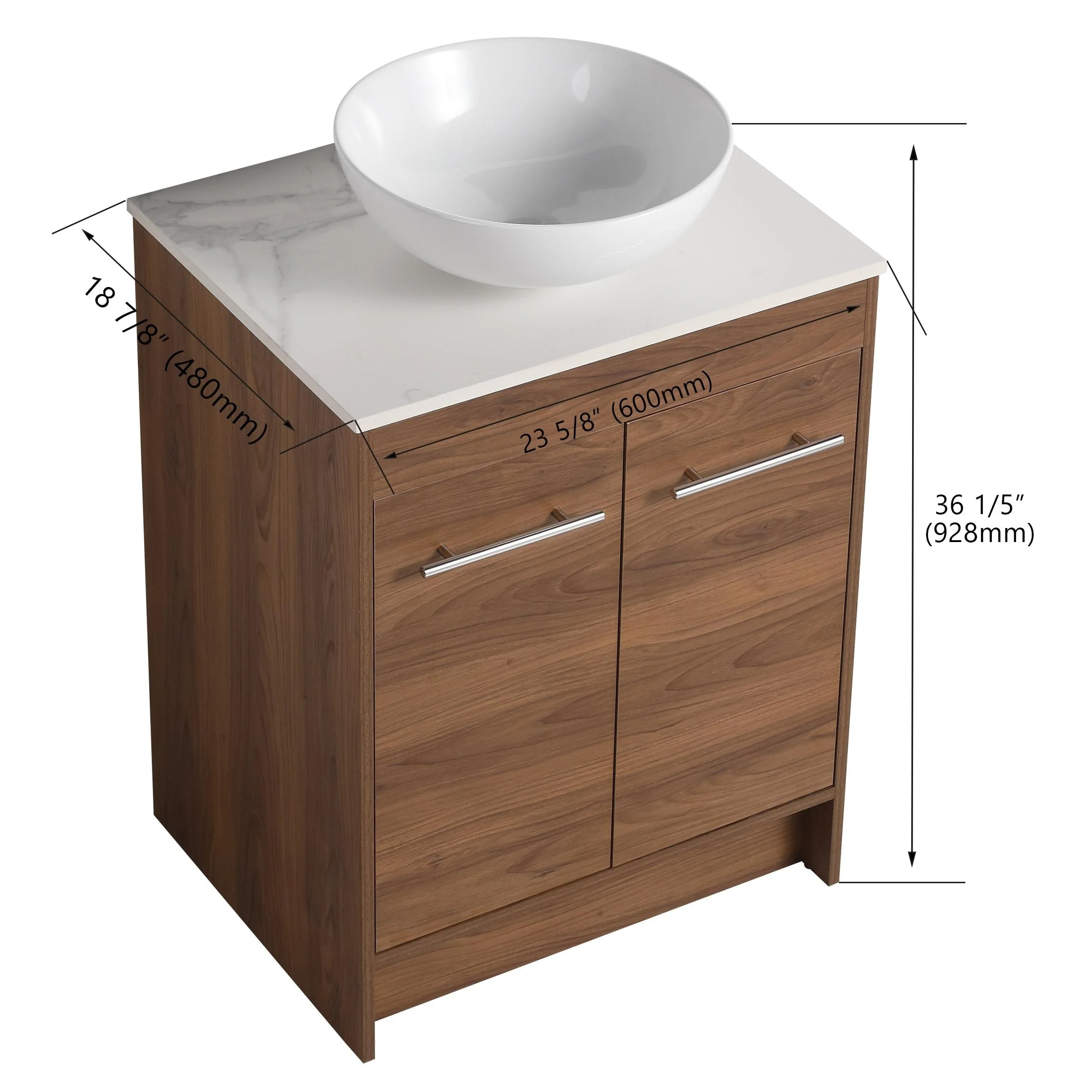 BNK 24/36/48/60 Inch Bathroom Vanity with Sink, Freestanding Bathroom Vanity with Soft Close Doors and Adjustable Shelf