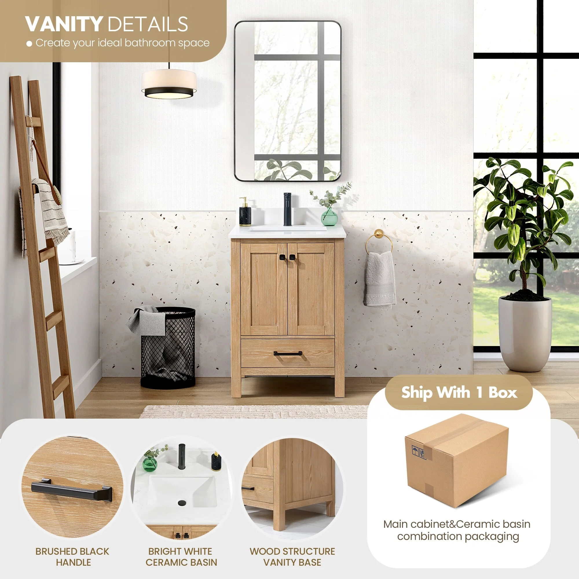 Shannon Bath Vanity with Composite Stone Countertop without Mirror