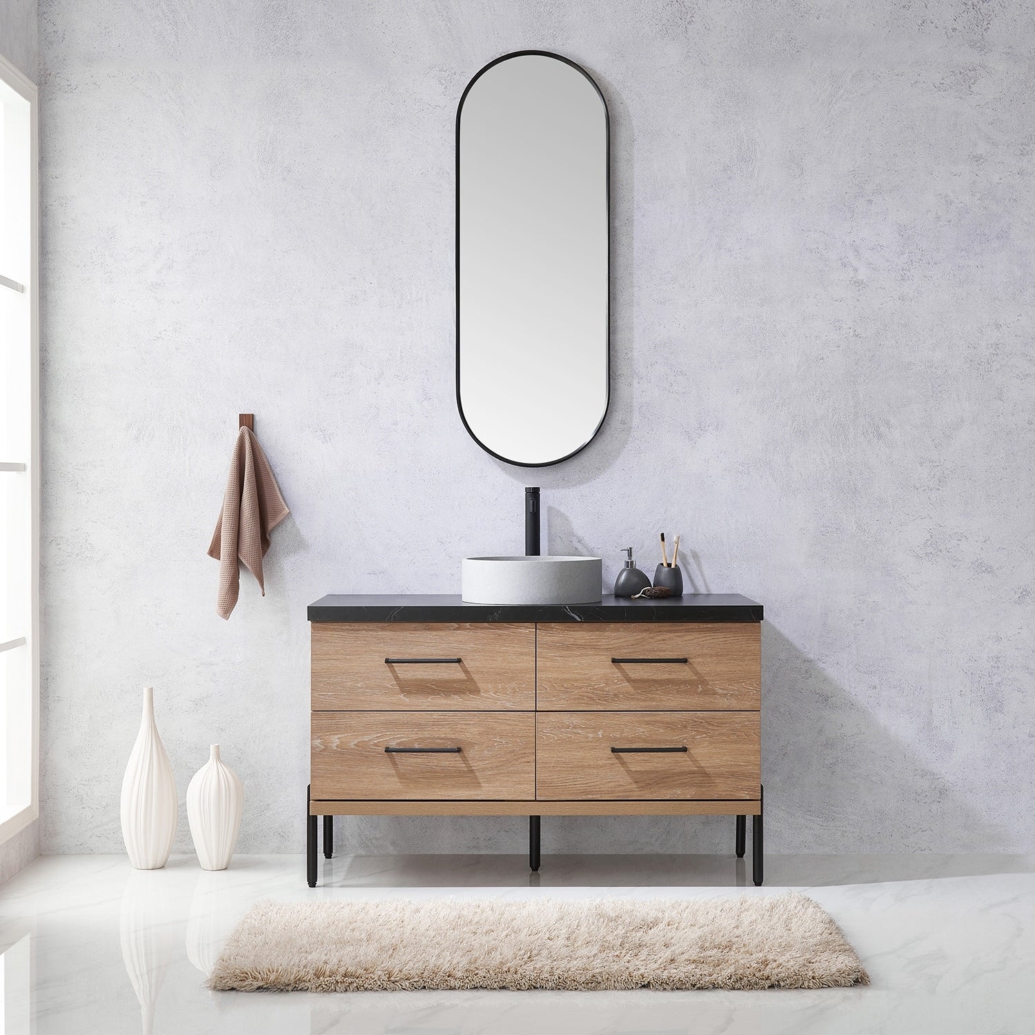 Trento Bath Vanity with Sintered Stone Top with Concrete Sink (C)