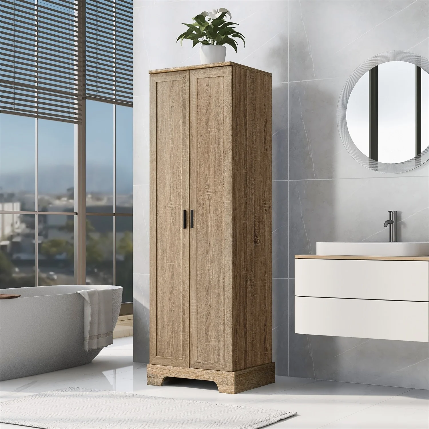 Merax Storage Cabinet with Two Doors for Bathroom, Office