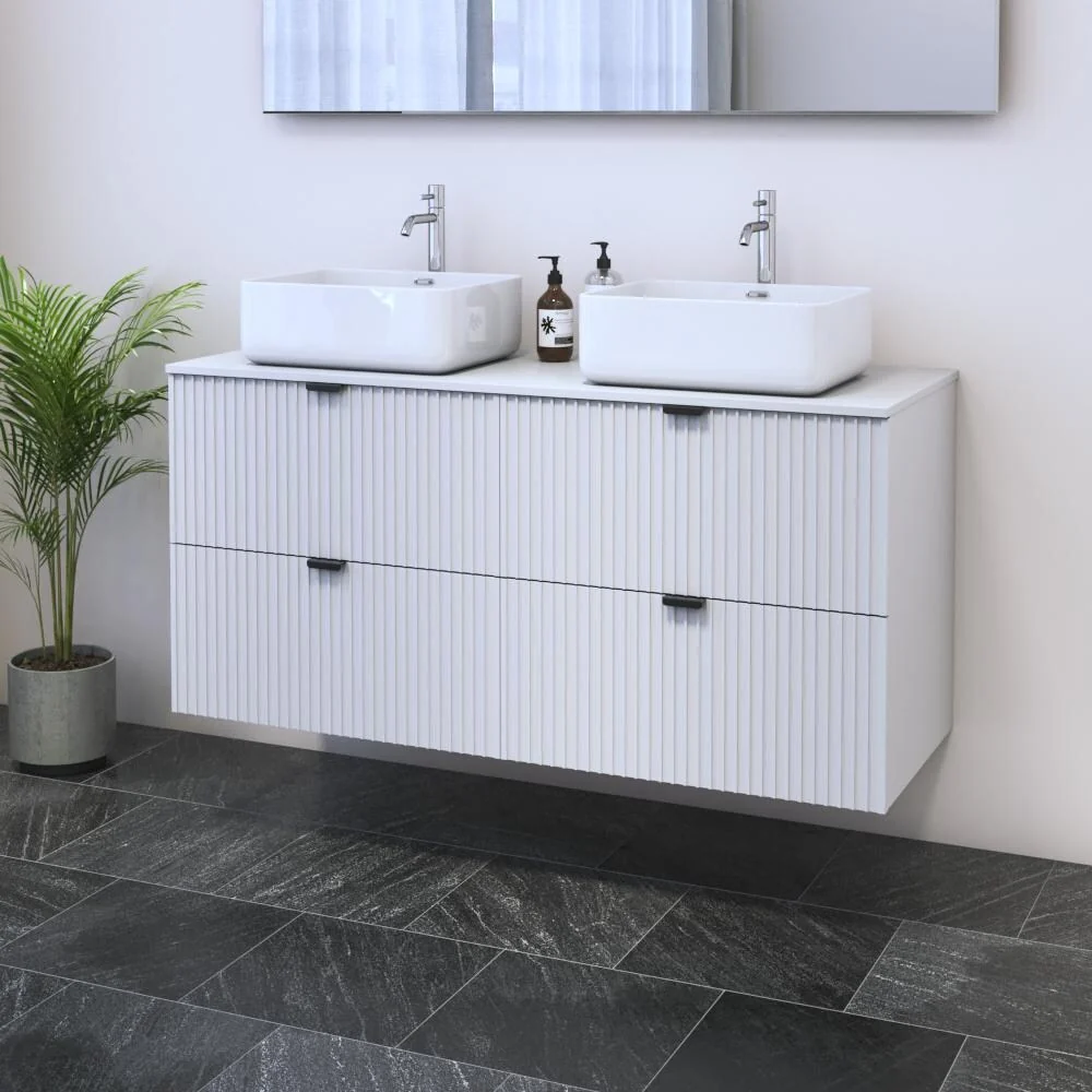 Nicole 4S 120 Double Sink Floating Bathroom Vanity (48