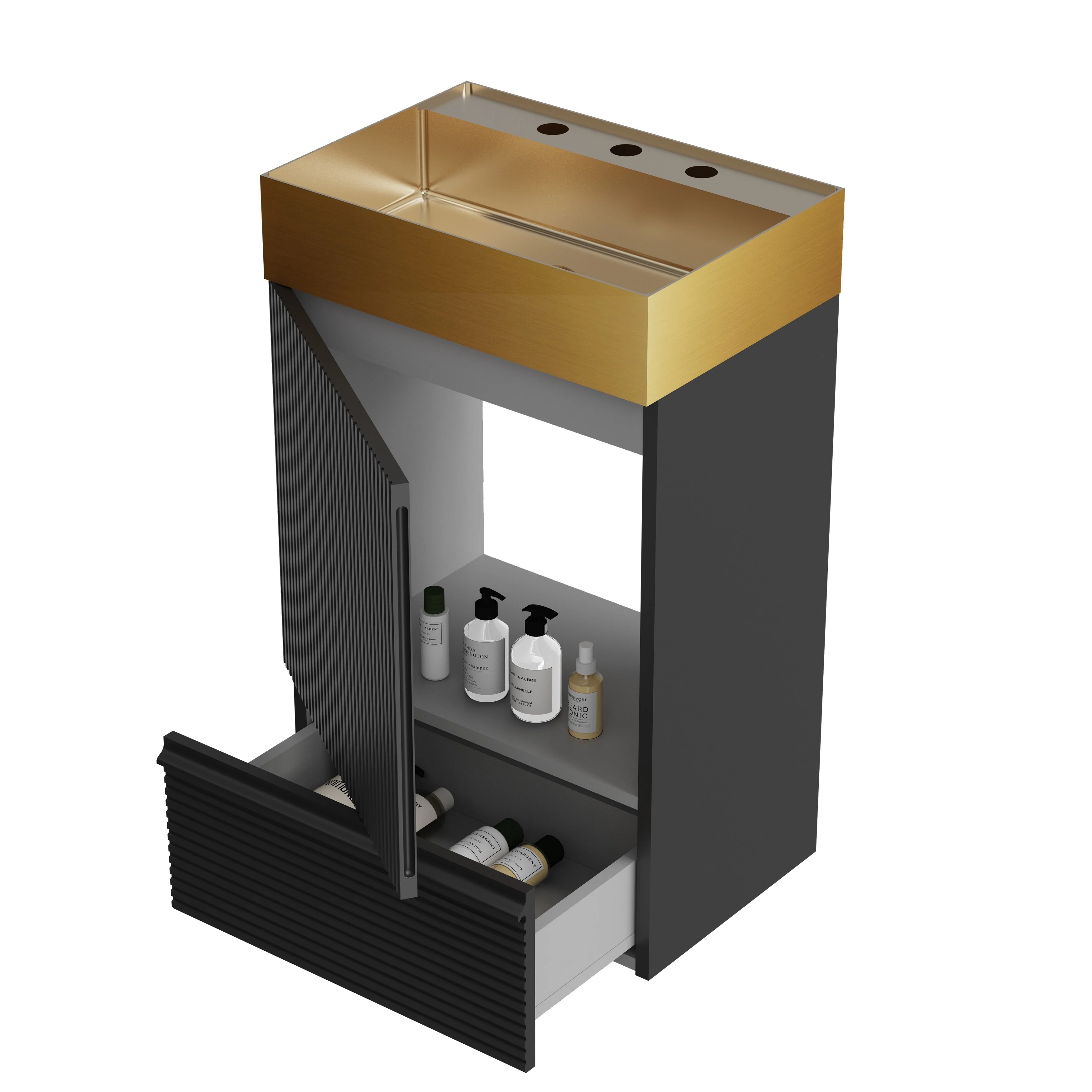 CITTANEO Gada Pro 20'' Modern Freestanding Bathroom Vanity with Sink and Integral Basin