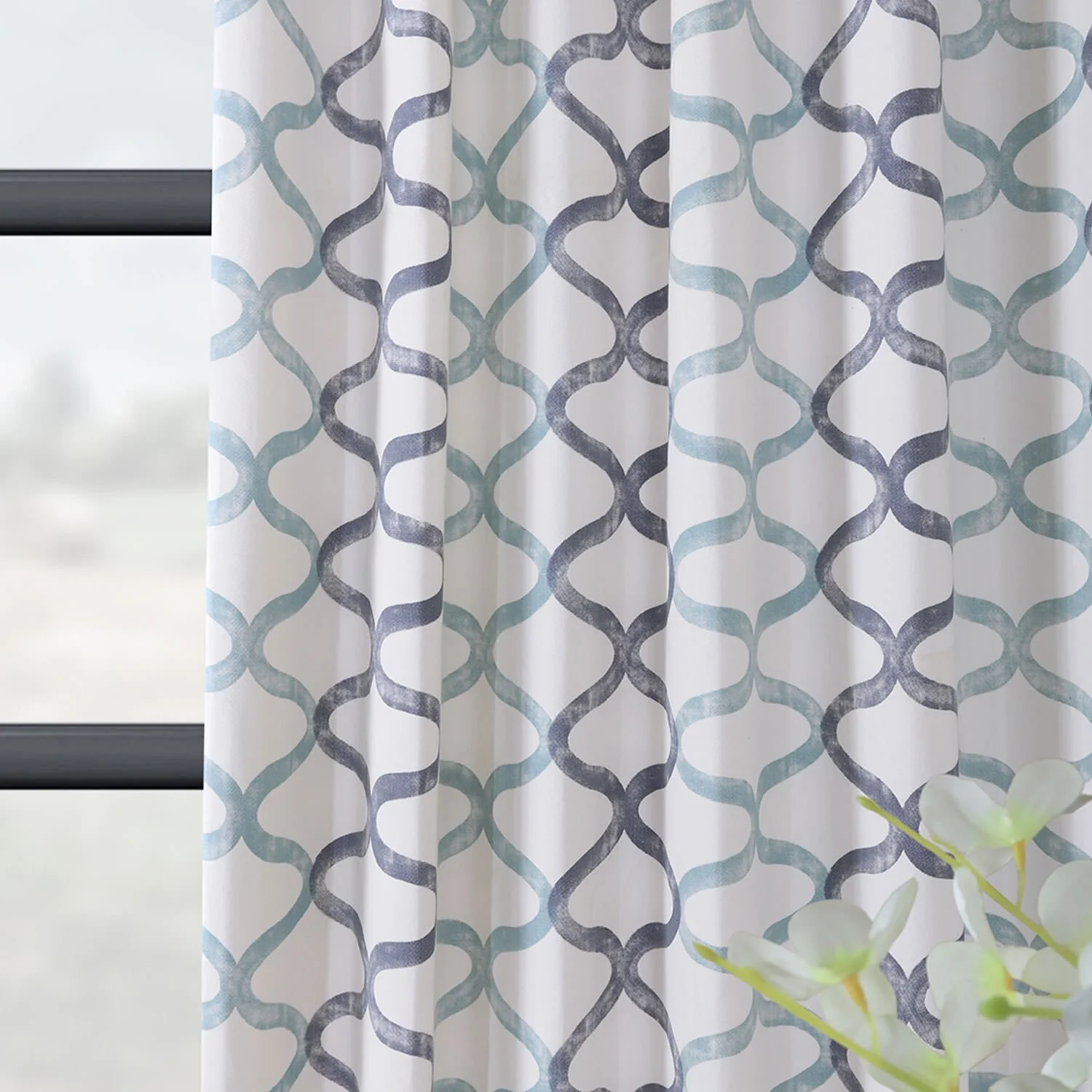 Exclusive Fabrics Illusions Geometric Grace Cotton Room Darkening Curtain (1 Panel)