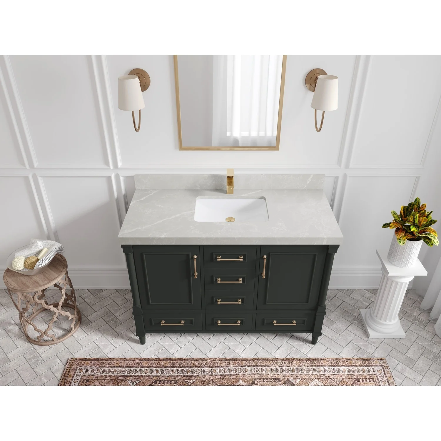 Willow Collections 48 in. W x 22 in. D Aberdeen Single Bowl Sink Bathroom Vanity with Countertop