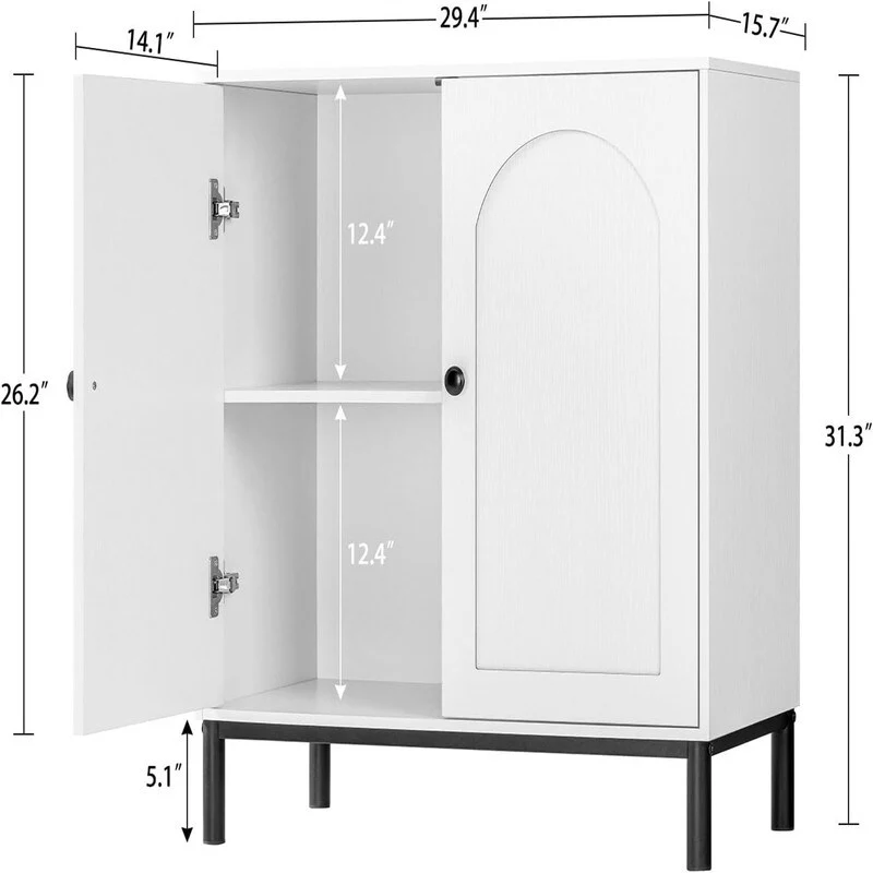 Bathroom Storage Cabinet Sideboard Buffet Cabinet with Shelf Doors - 15.75